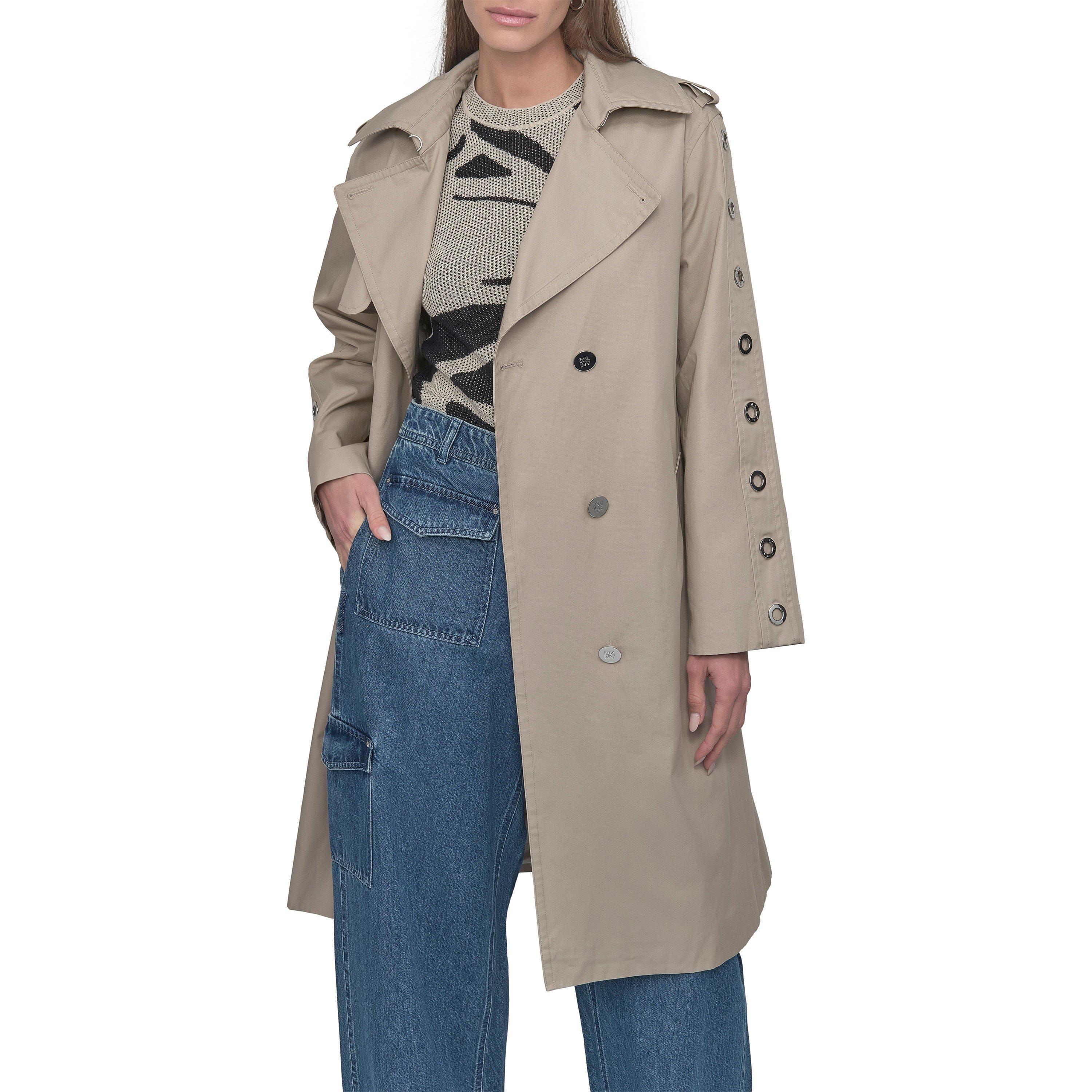 Biege - DKNY - Women's  Weather-Resistant Trench Coat - 3