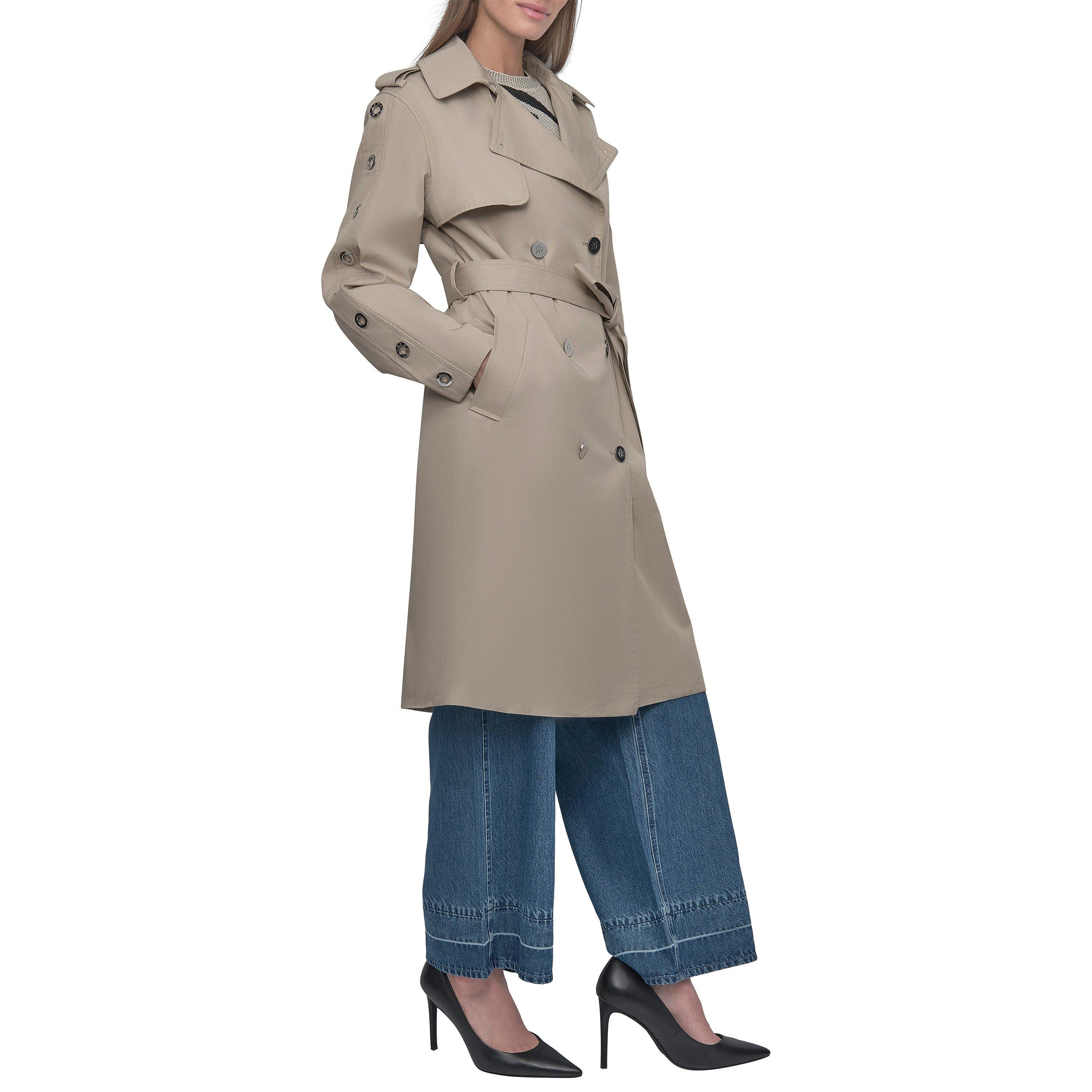 Biege - DKNY - Women's  Weather-Resistant Trench Coat - 4