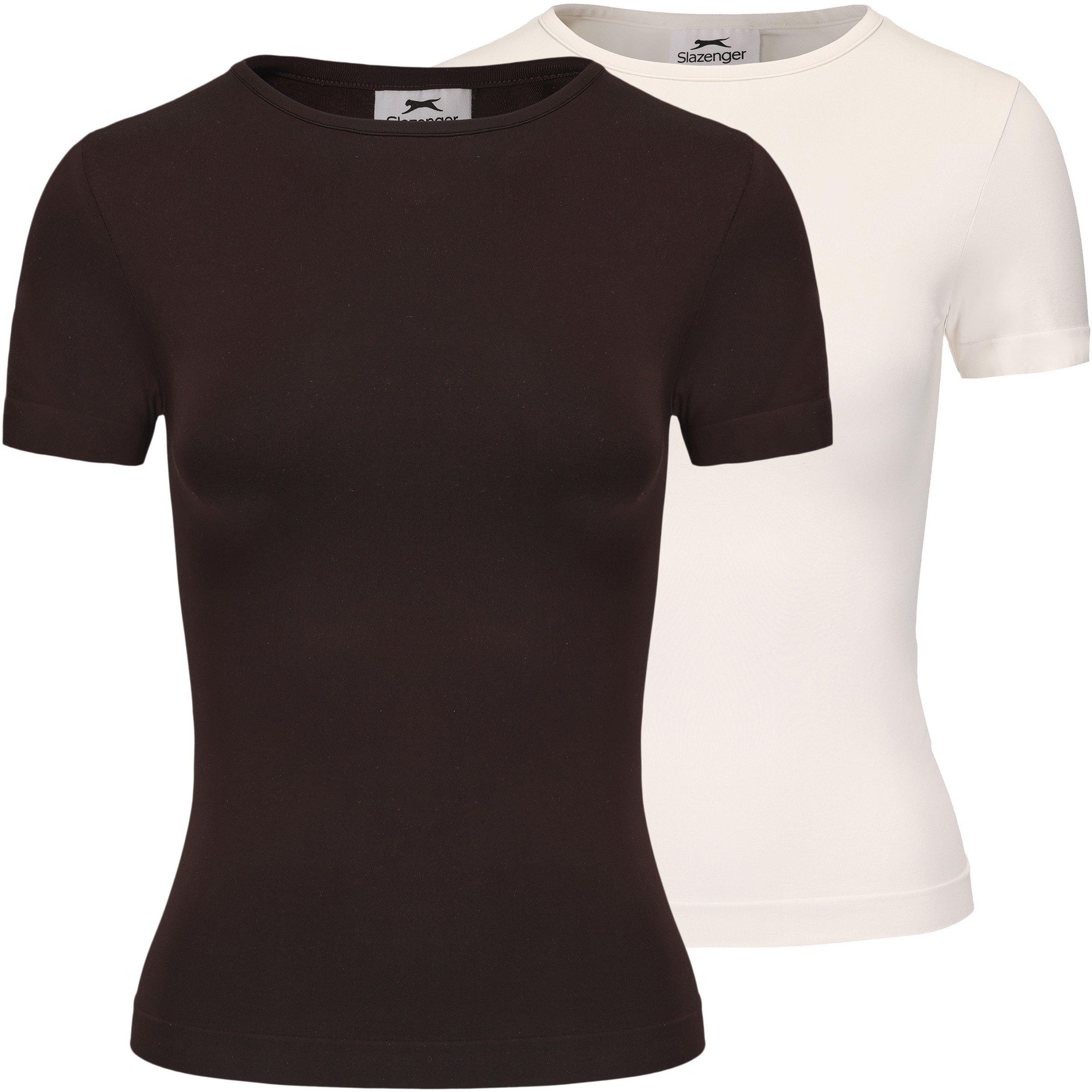 Chocolate/Sugar - Slazenger - Fit Short Sleeve T-shirt Womens - 1