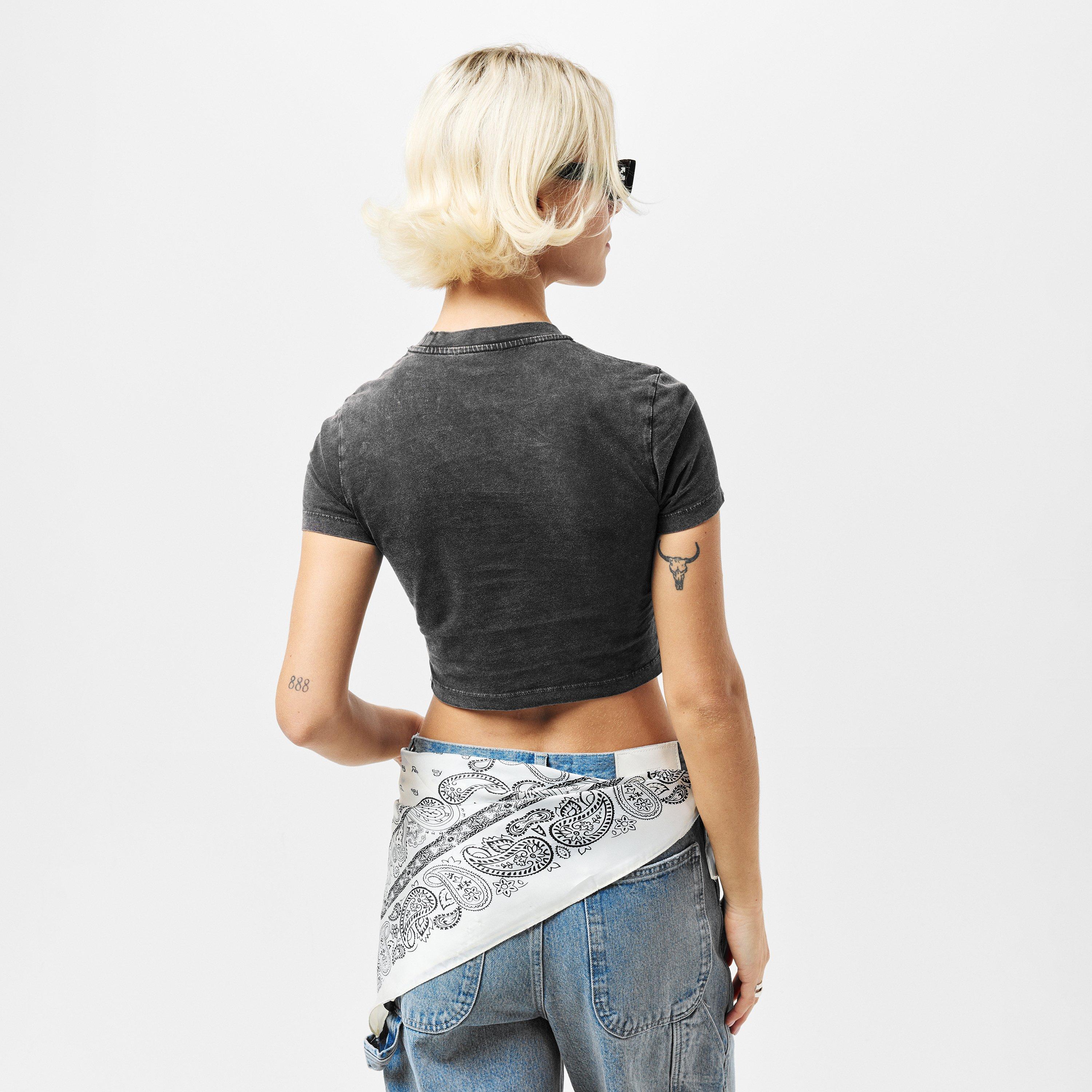 Black - Off White - Women's Marble Baby Tee - 4