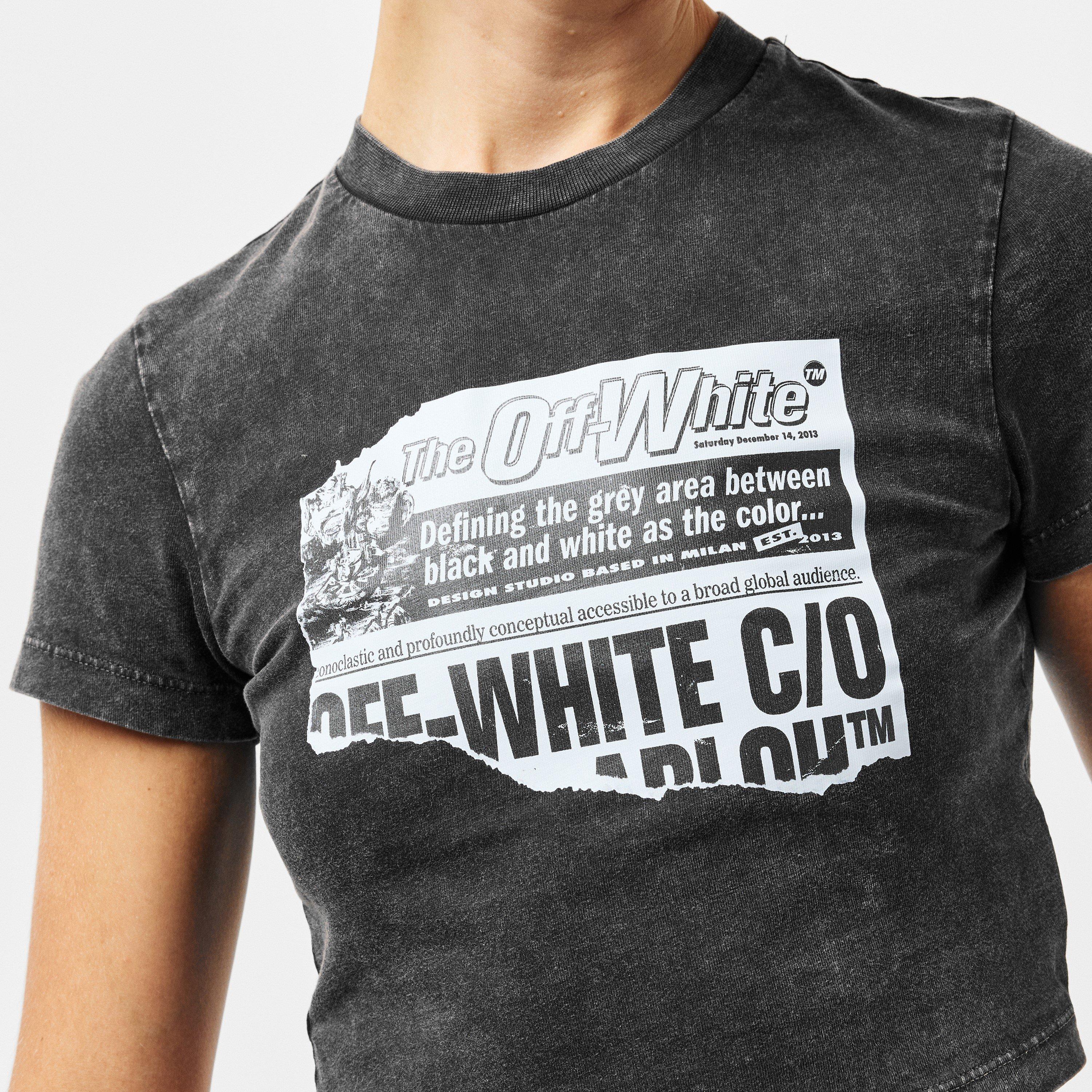 Black - Off White - Women's Marble Baby Tee - 5