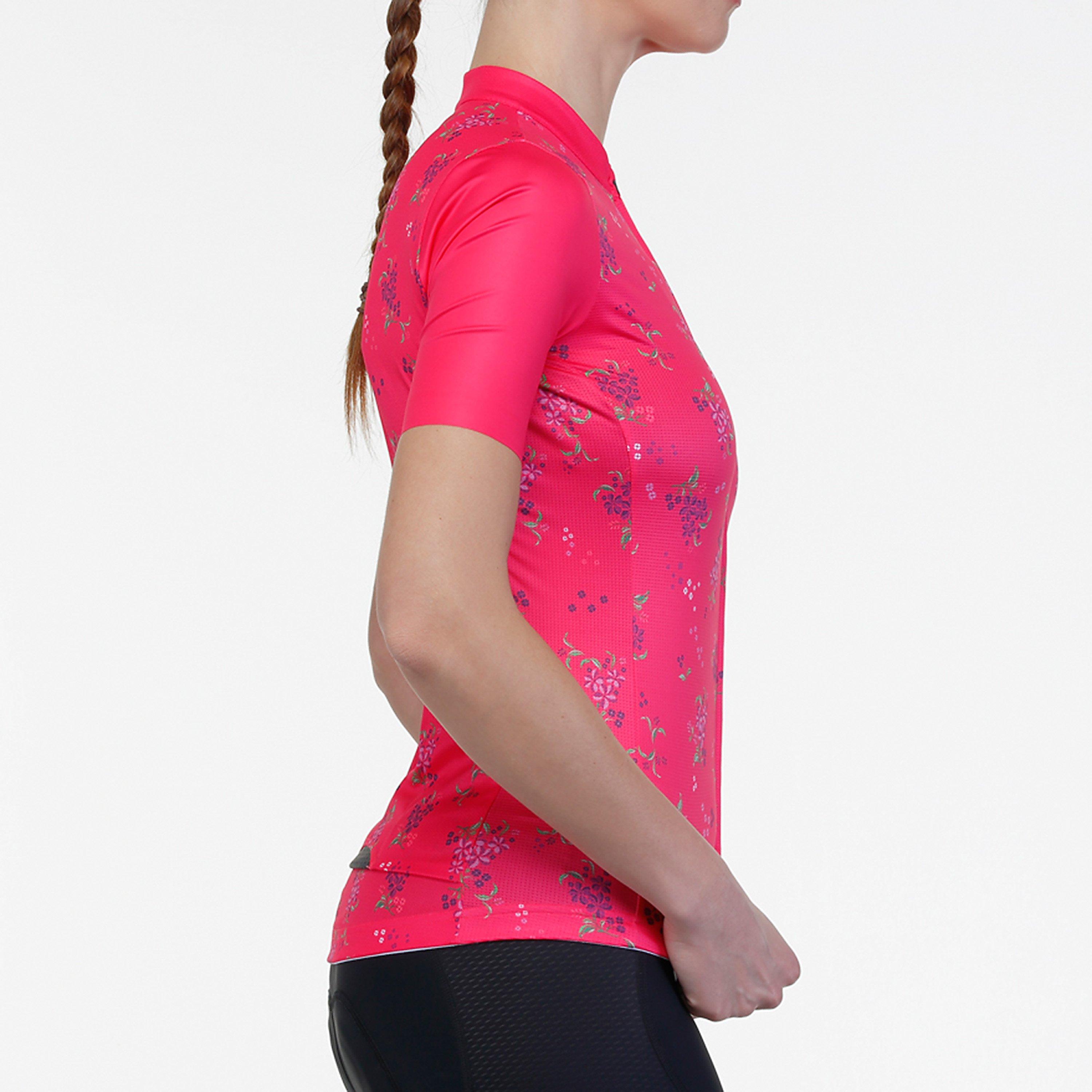 Fuchsia - Bicycle Line - Women's Garda Short Sleeve UPF 30+ Short Sleeve Cycling Jersey - 5