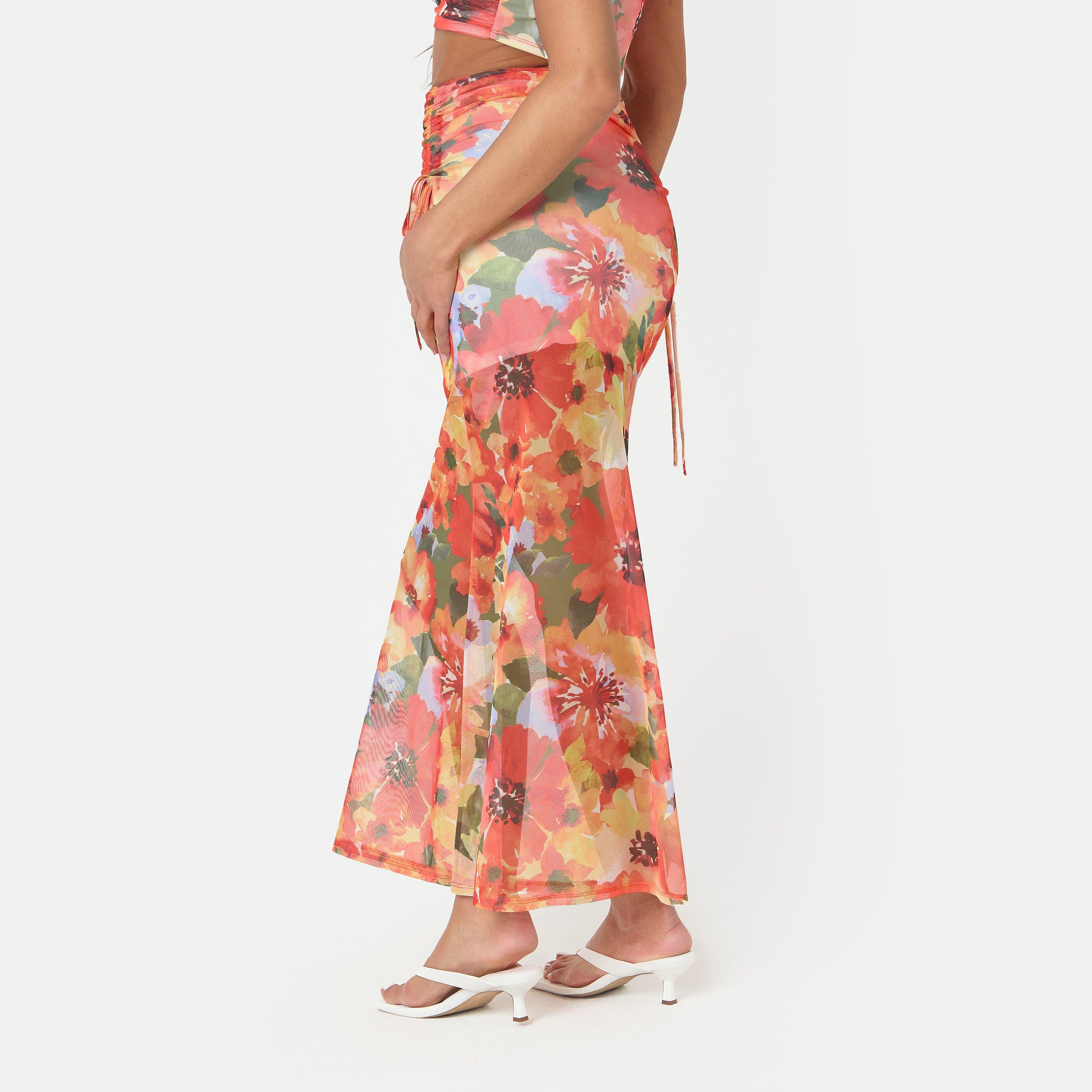 ple - I Saw It First - Floral Mesh Skirt - 4