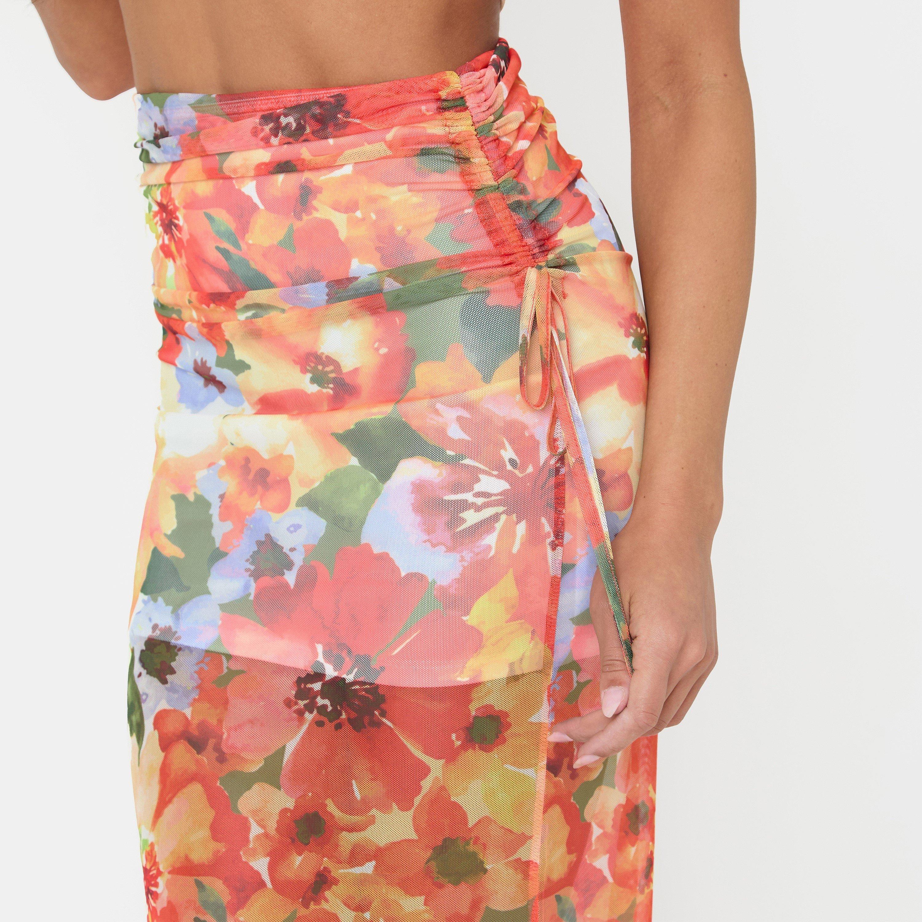 ple - I Saw It First - Floral Mesh Skirt - 5