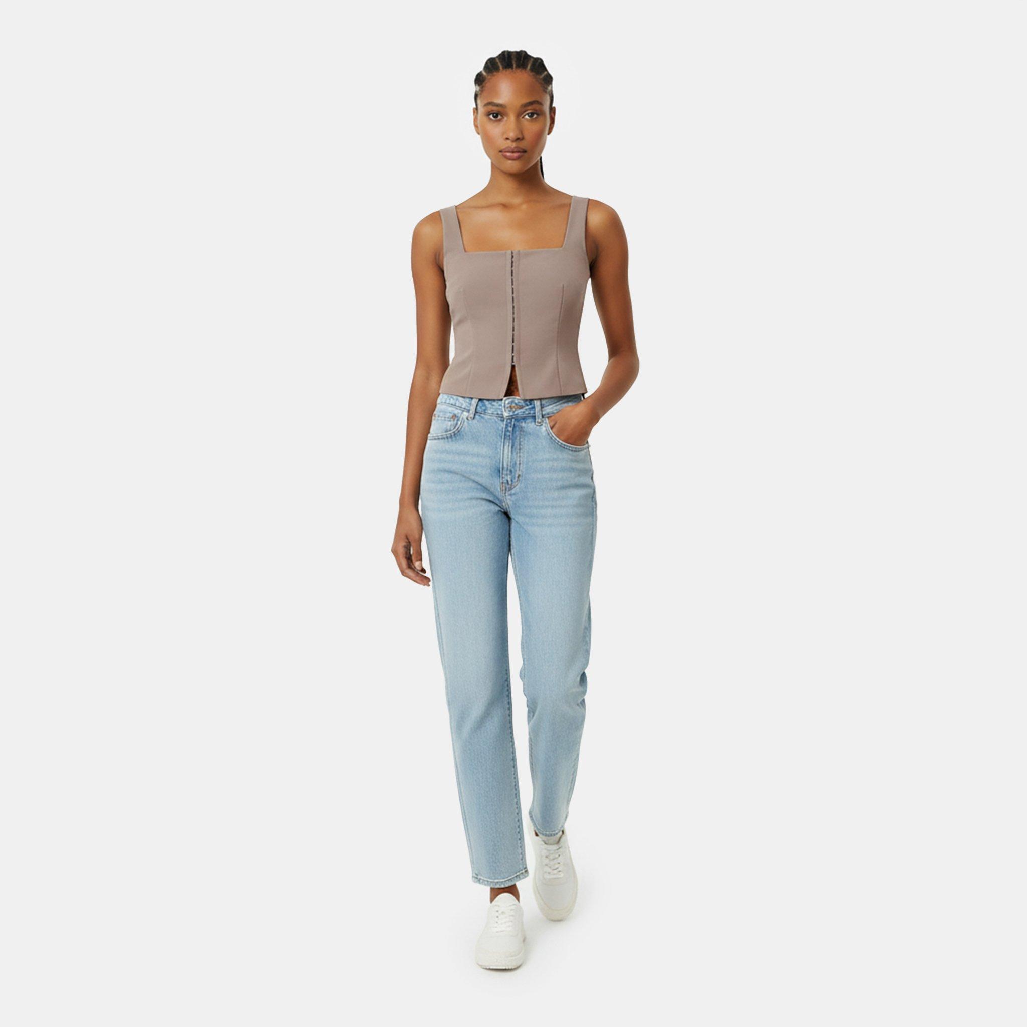 Taupe - Jack Wills - Women's Pinstripe Corset Top - 5