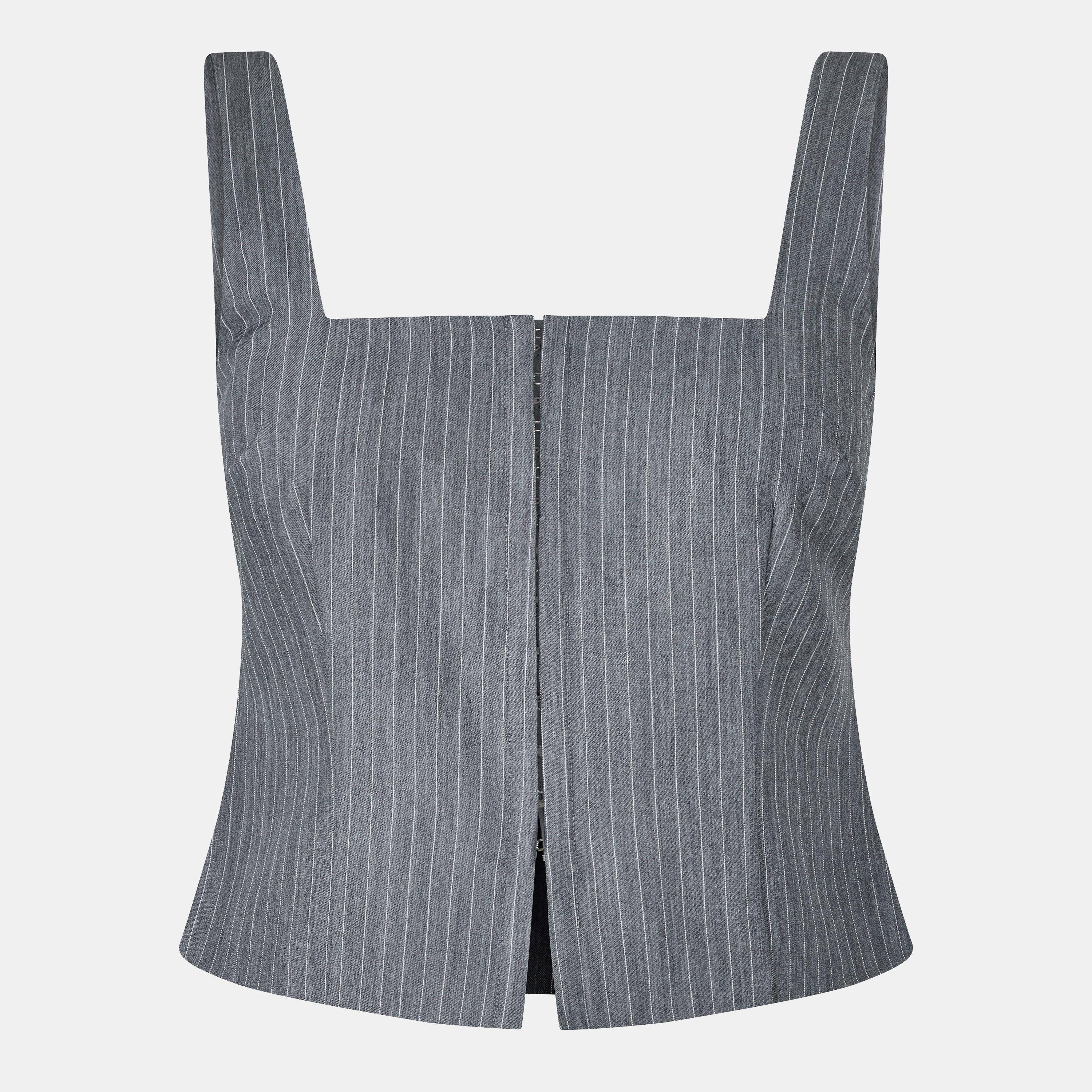 FlkStone Pins - Jack Wills - Women's Pinstripe Corset Top - 1