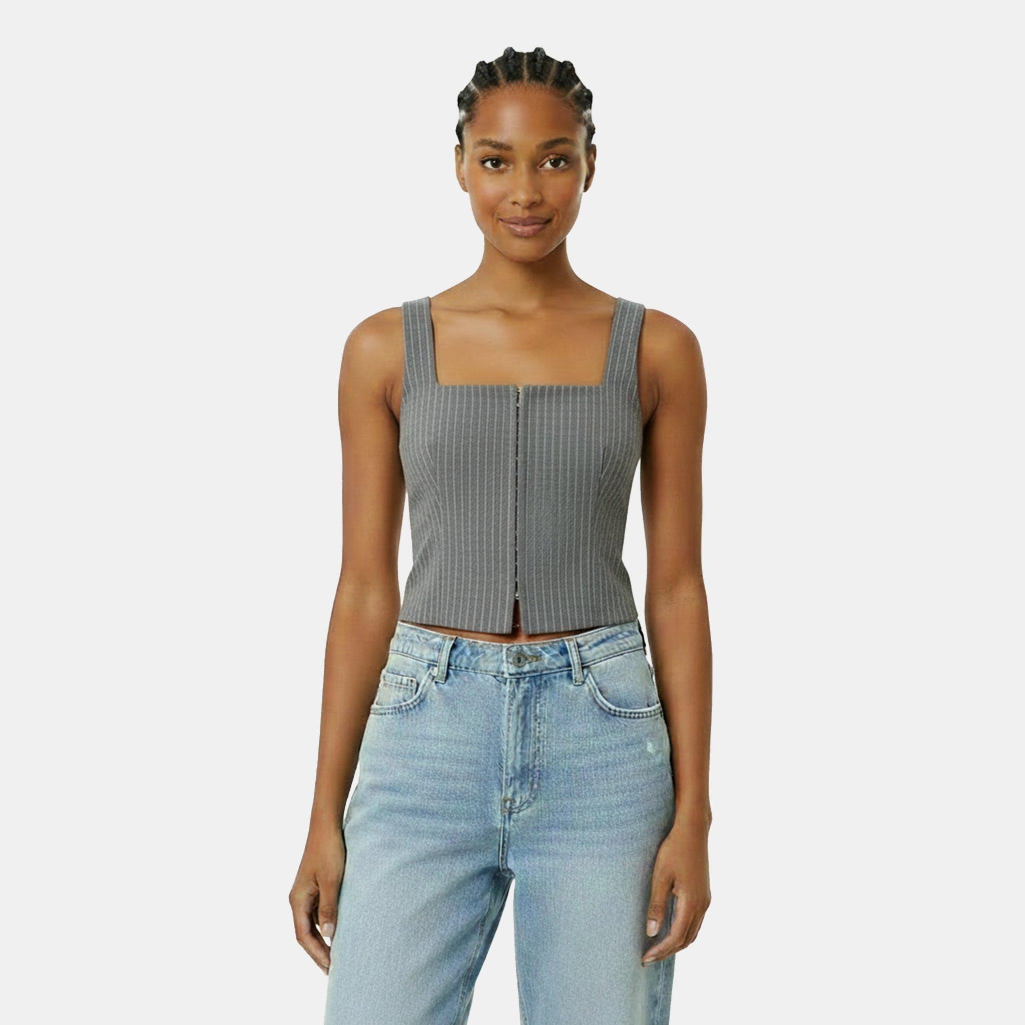 FlkStone Pins - Jack Wills - Women's Pinstripe Corset Top - 3