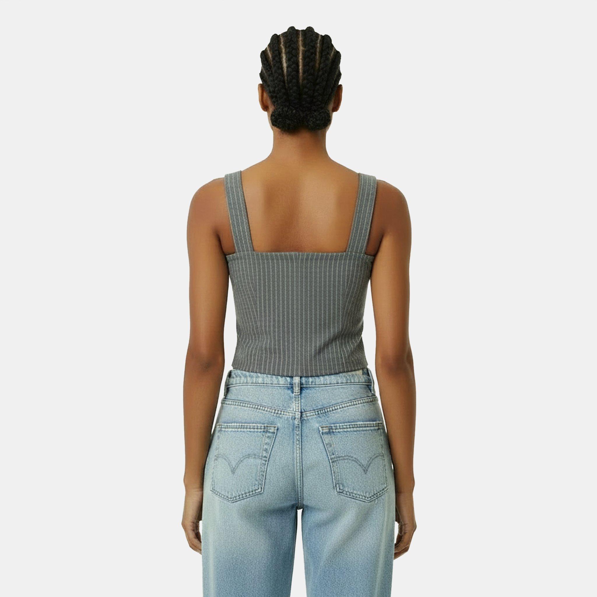 FlkStone Pins - Jack Wills - Women's Pinstripe Corset Top - 4