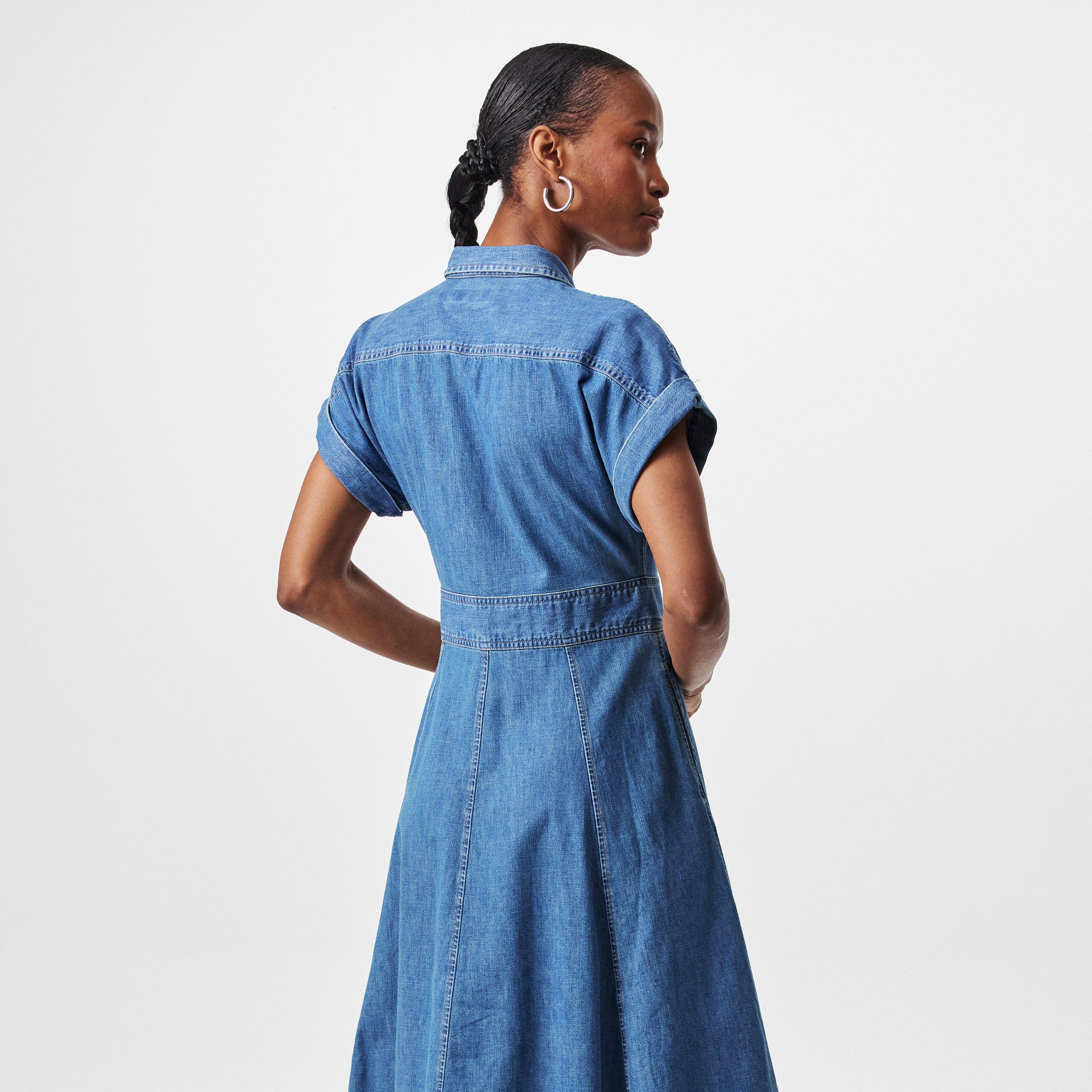 Opal Wash - Lauren by Ralph Lauren - Buckle-Trim Denim Shirt Dress - 4