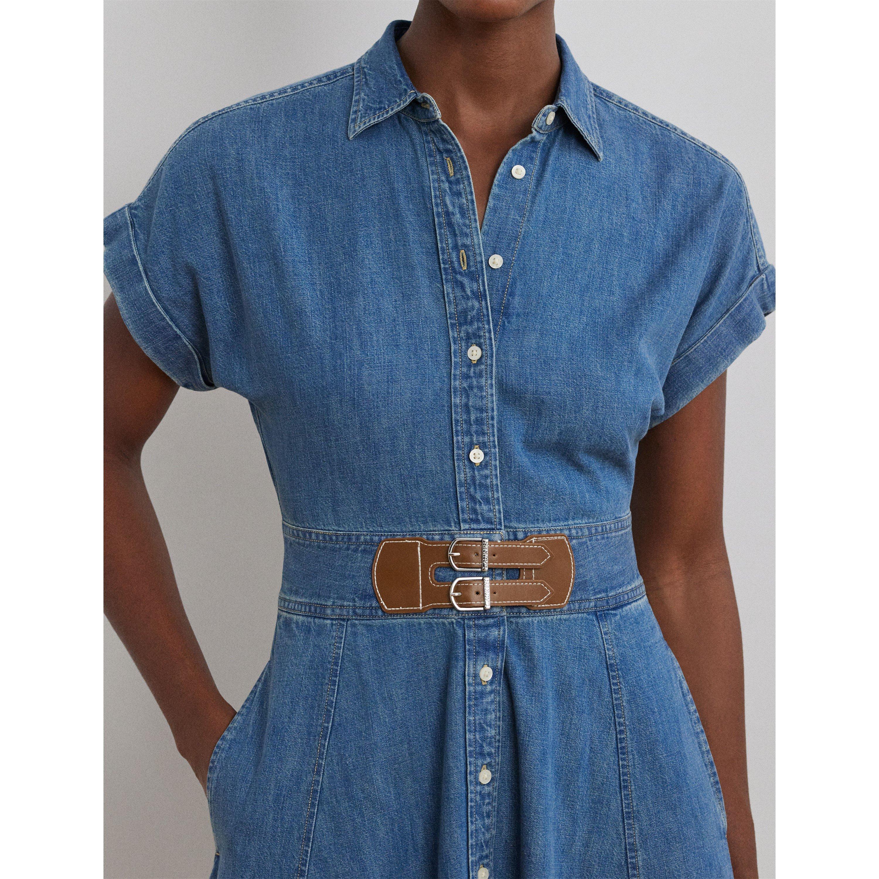 Lauren by Ralph Lauren Buckle-Trim Denim Shirt Dress | Flannels