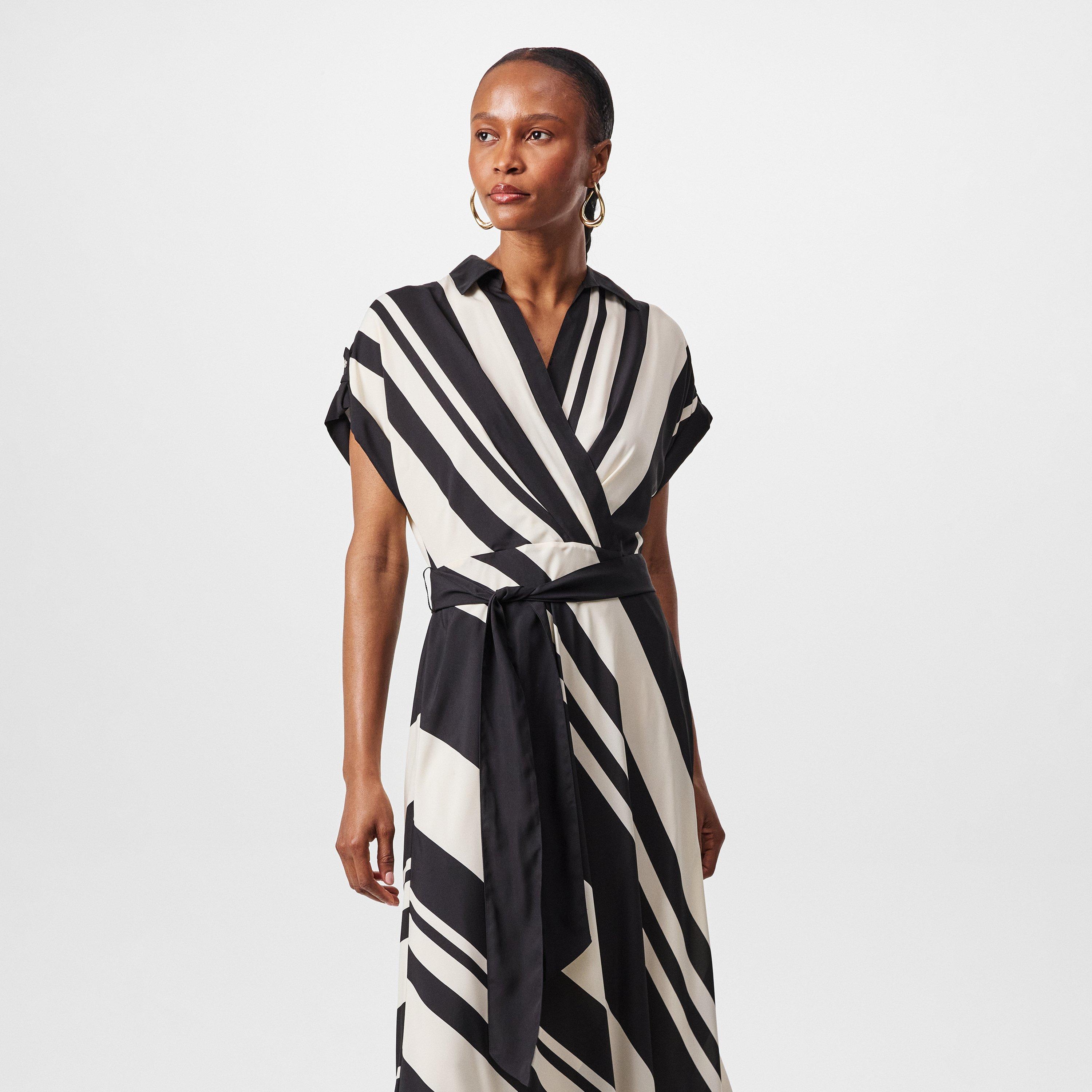 Cream/Black - Lauren by Ralph Lauren - Fratillo Wrap Around Dress - 3