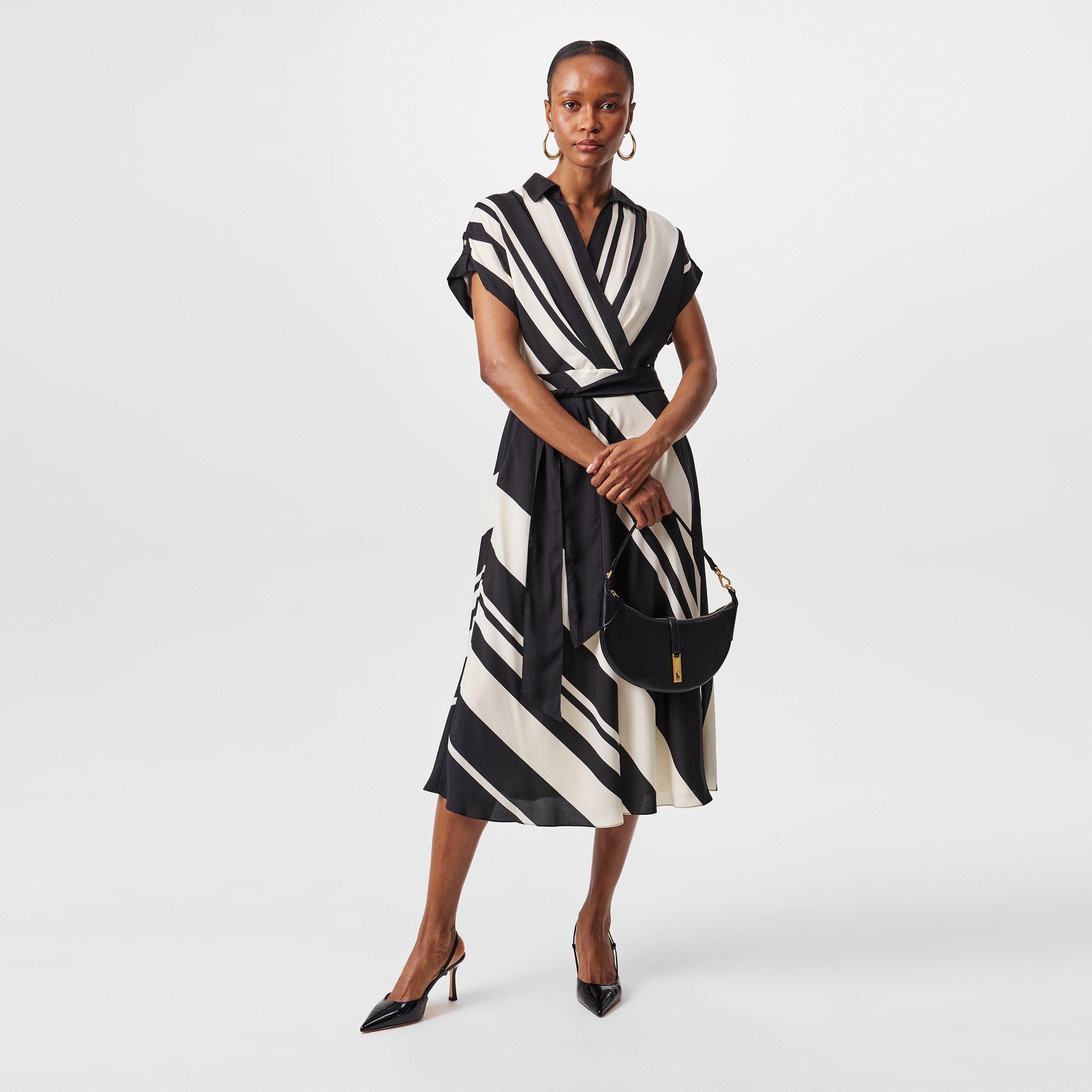 Cream/Black - Lauren by Ralph Lauren - Fratillo Wrap Around Dress - 6