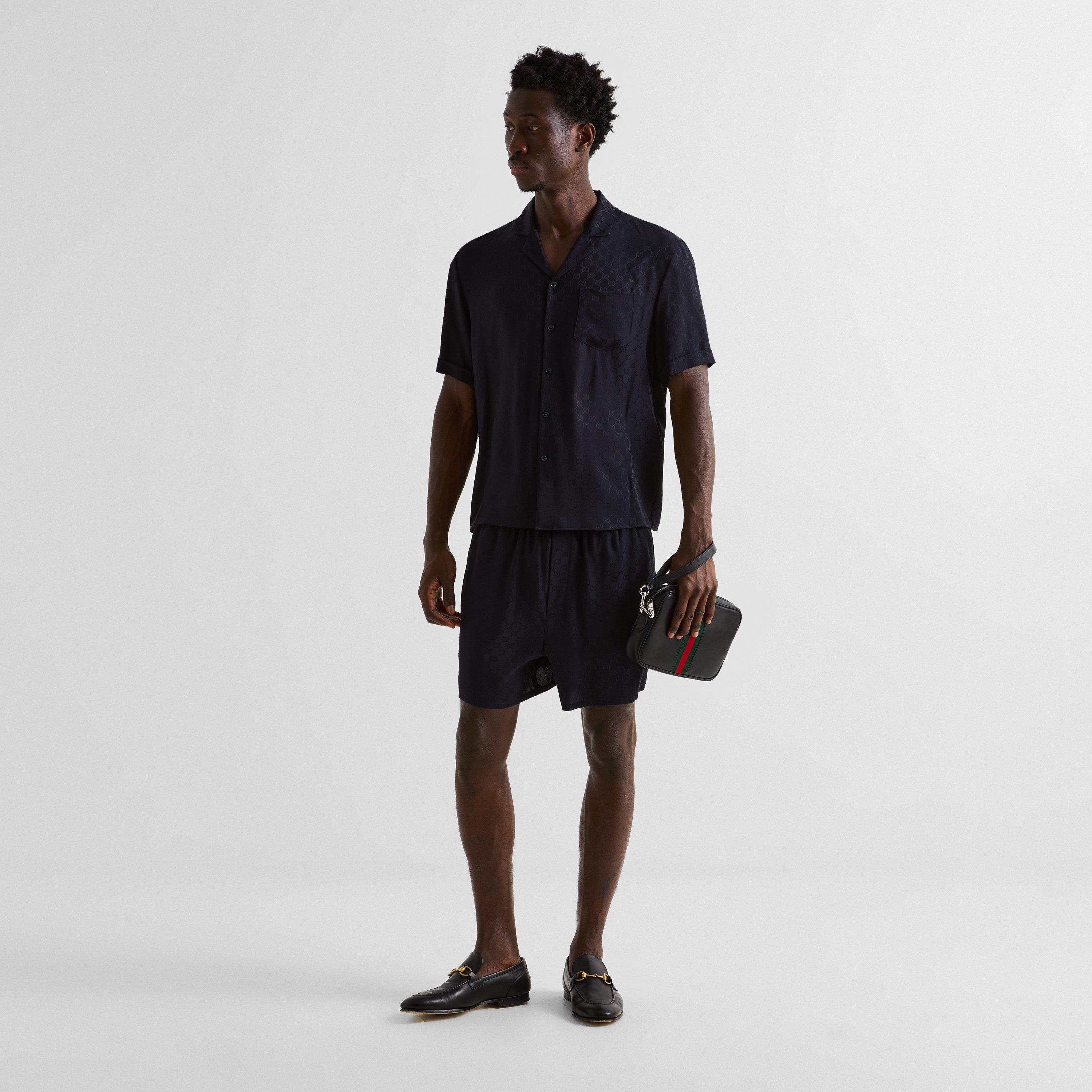 Blue - Gucci - Men's GG Woven Shorts - 5