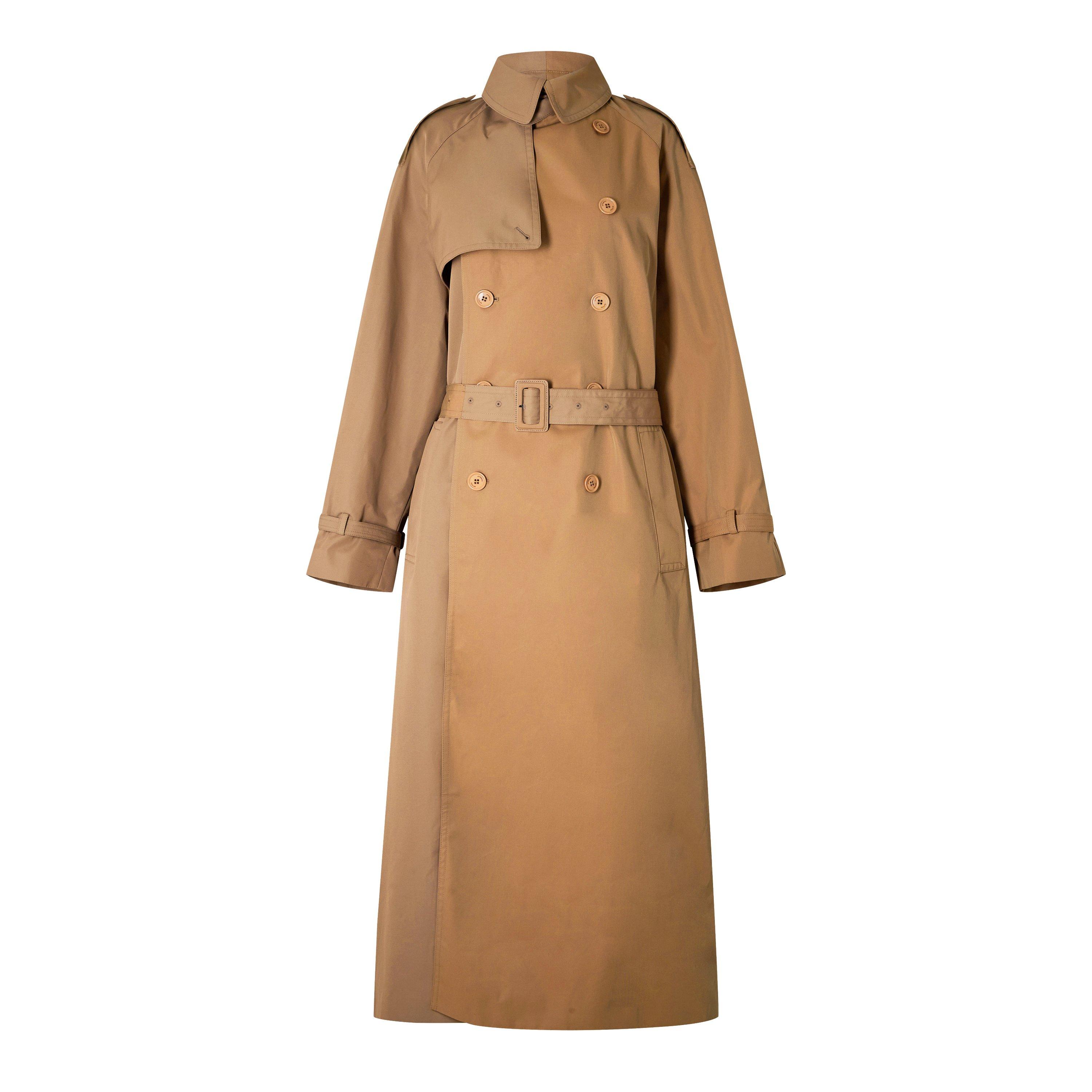 Beige - VETEMENTS - Women's Cotton Long Sleeve Oversized Trench Coat - 5