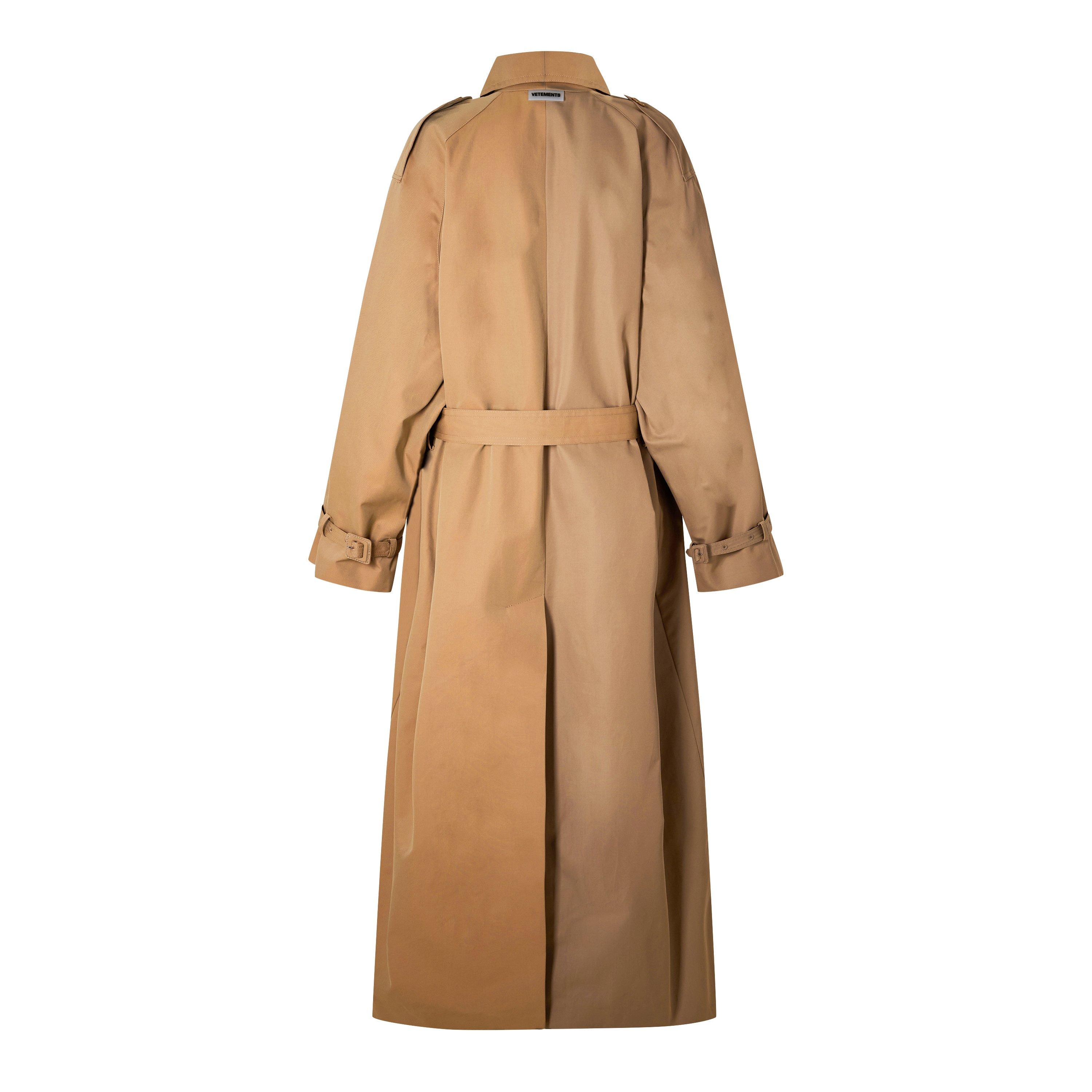 Beige - VETEMENTS - Women's Cotton Long Sleeve Oversized Trench Coat - 6