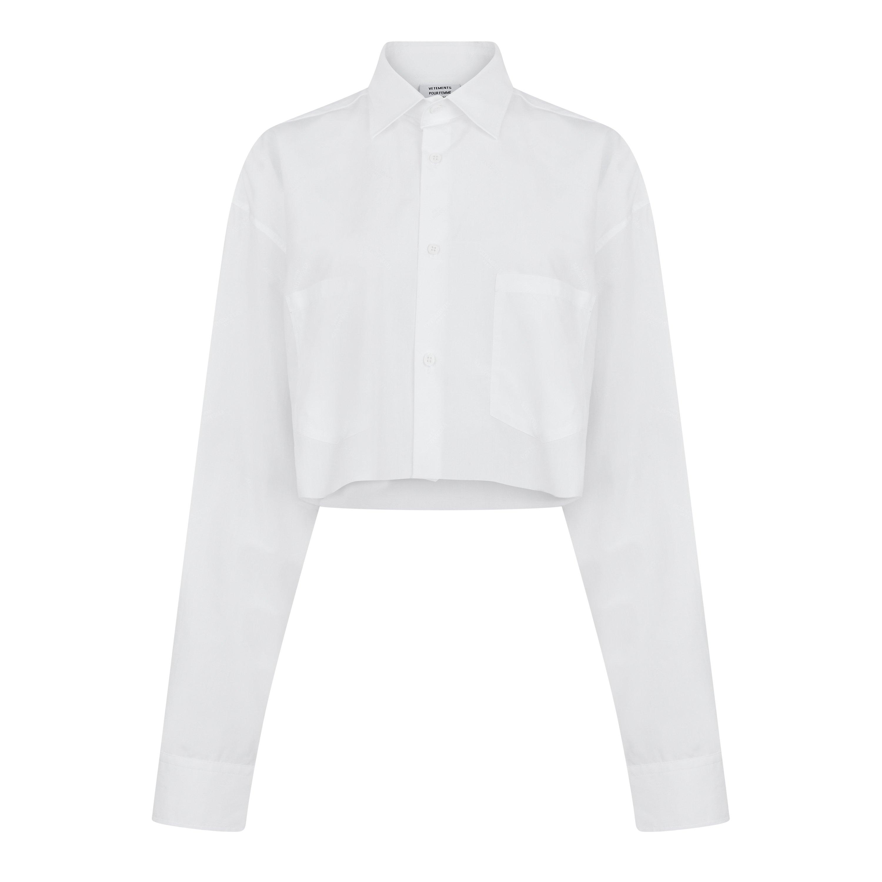 White - VETEMENTS - Women's Monogram Long-Sleeve Patterned Shirt - 1