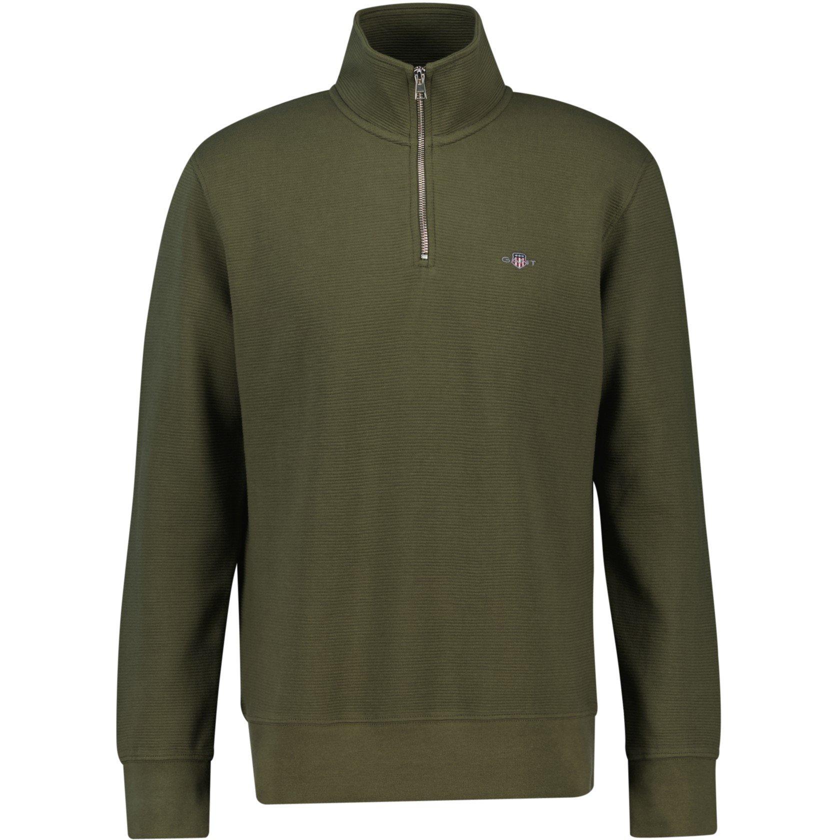 Wacholdergrün - Gant - Textured Half Zip Sweatshirt - 1