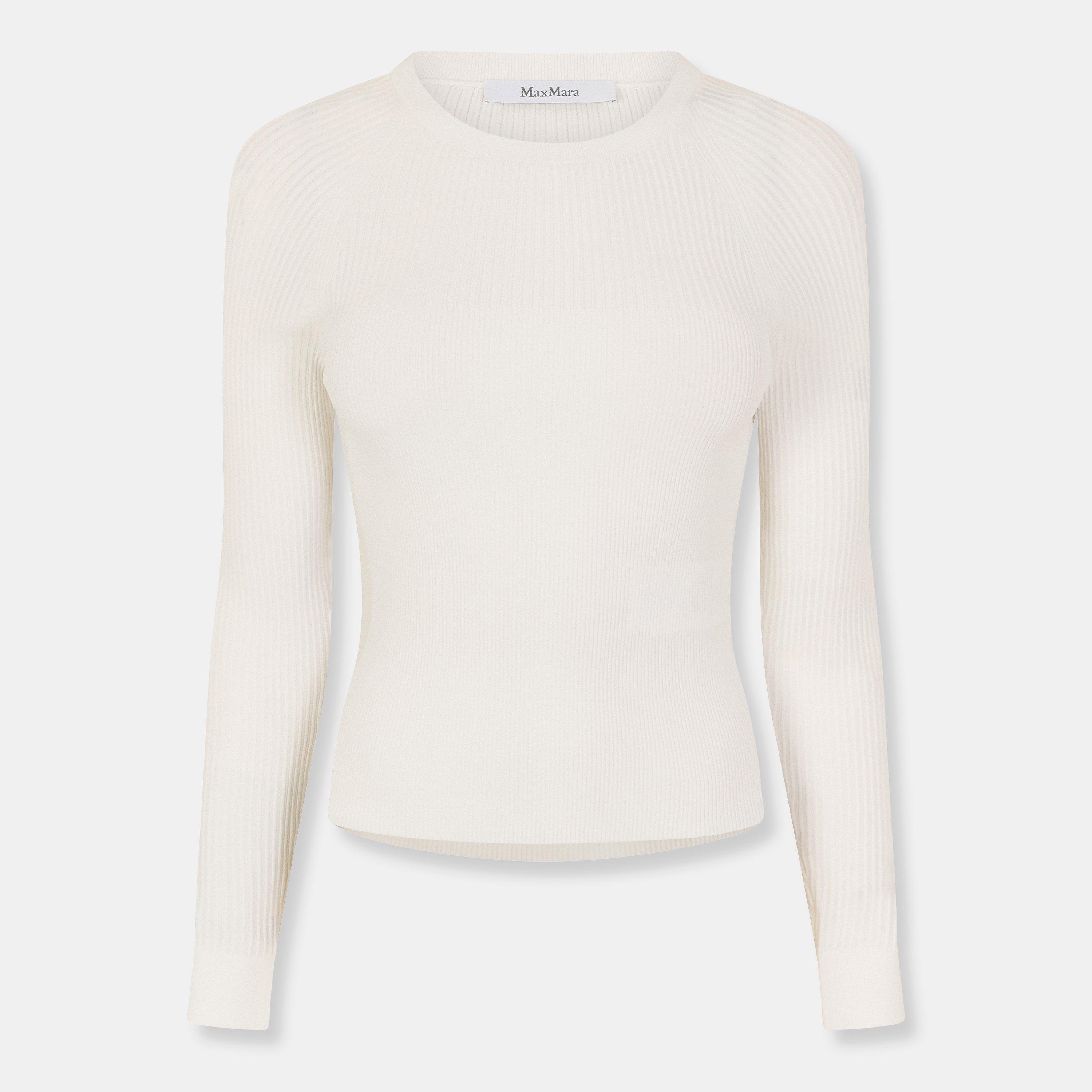 White - Max Mara - Women's Crew Neck Jumper - 1