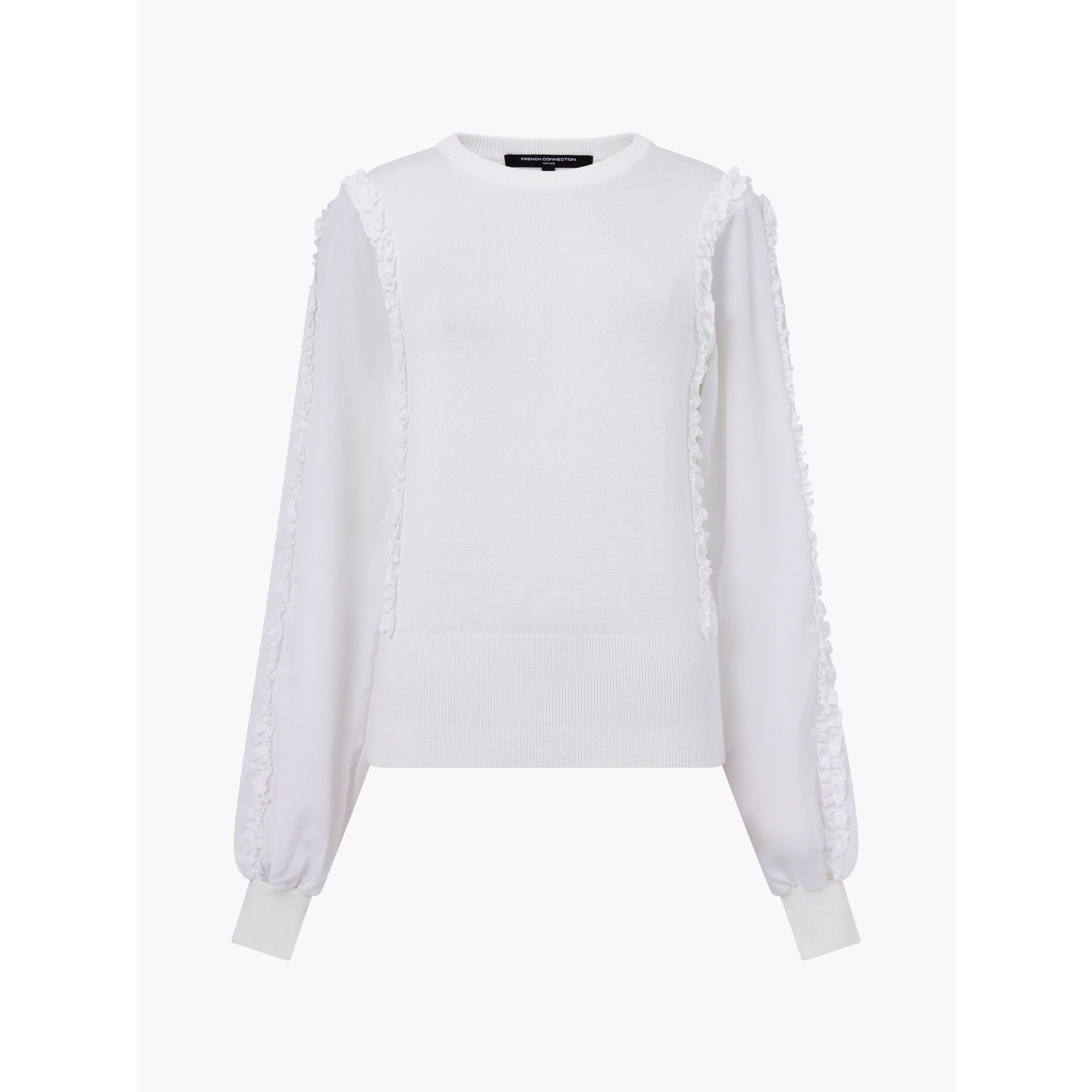 French Connection Women's Fc Krista Crew Neck Jumper - White - 8 (XS)