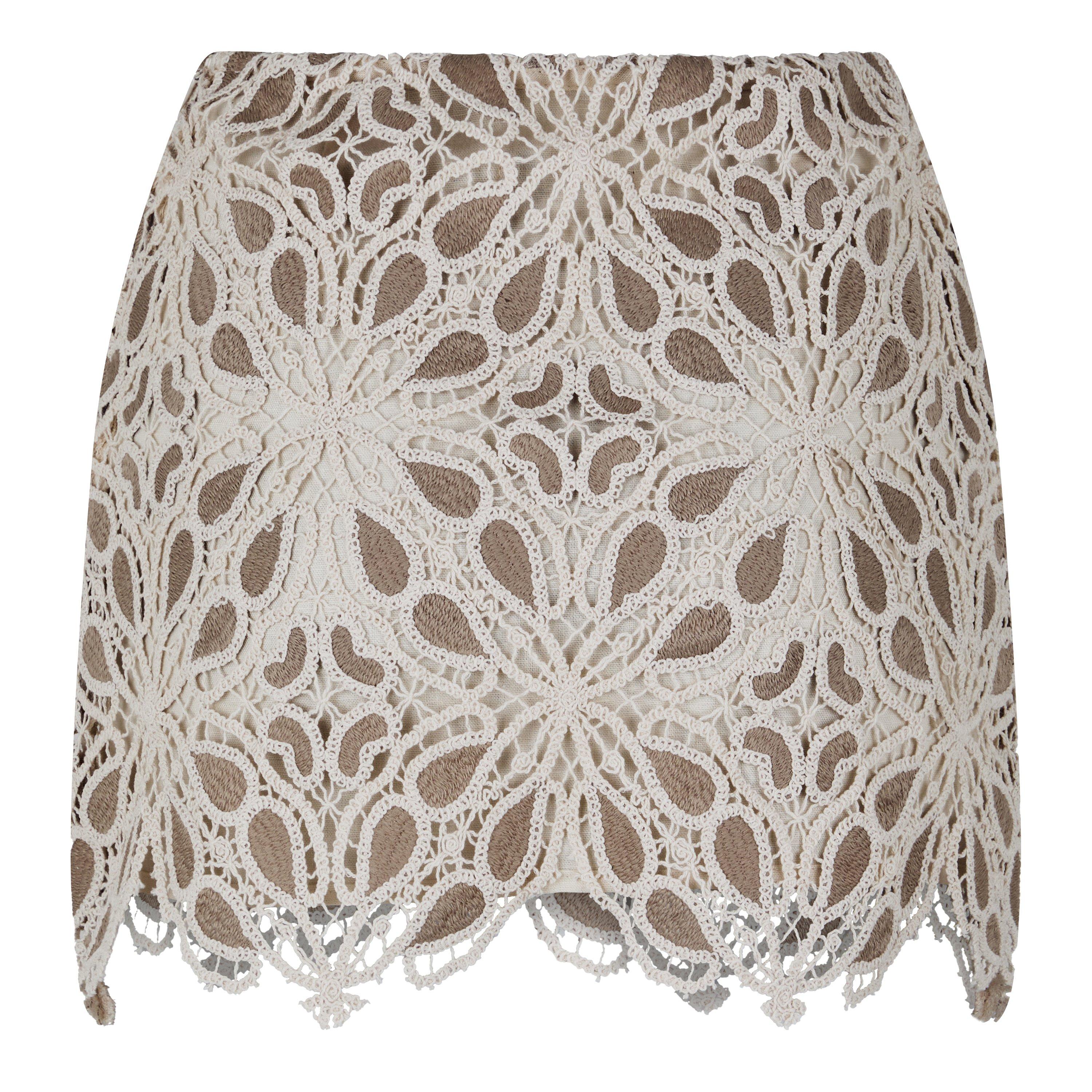 Taupe - JBQ - Women's Millie Crochet Mini Skirts - 2