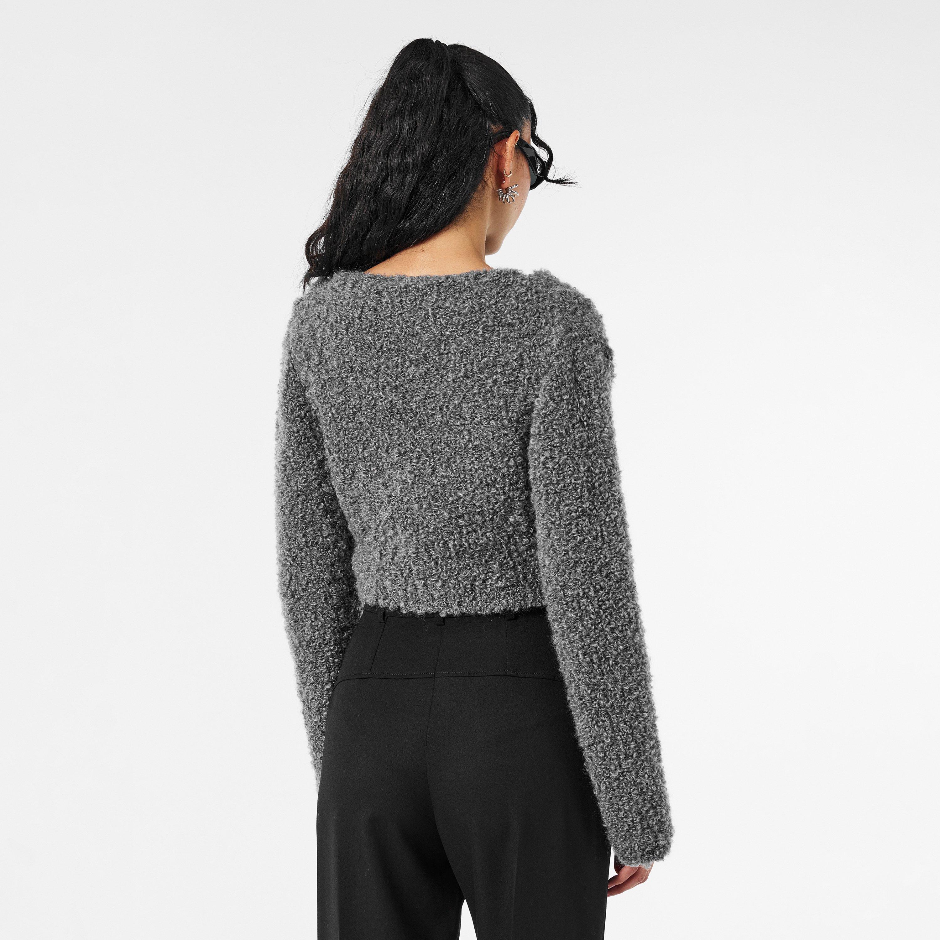 Grey - Magda Butrym - Women's Fine Knit Crew Neck Jumper - 4