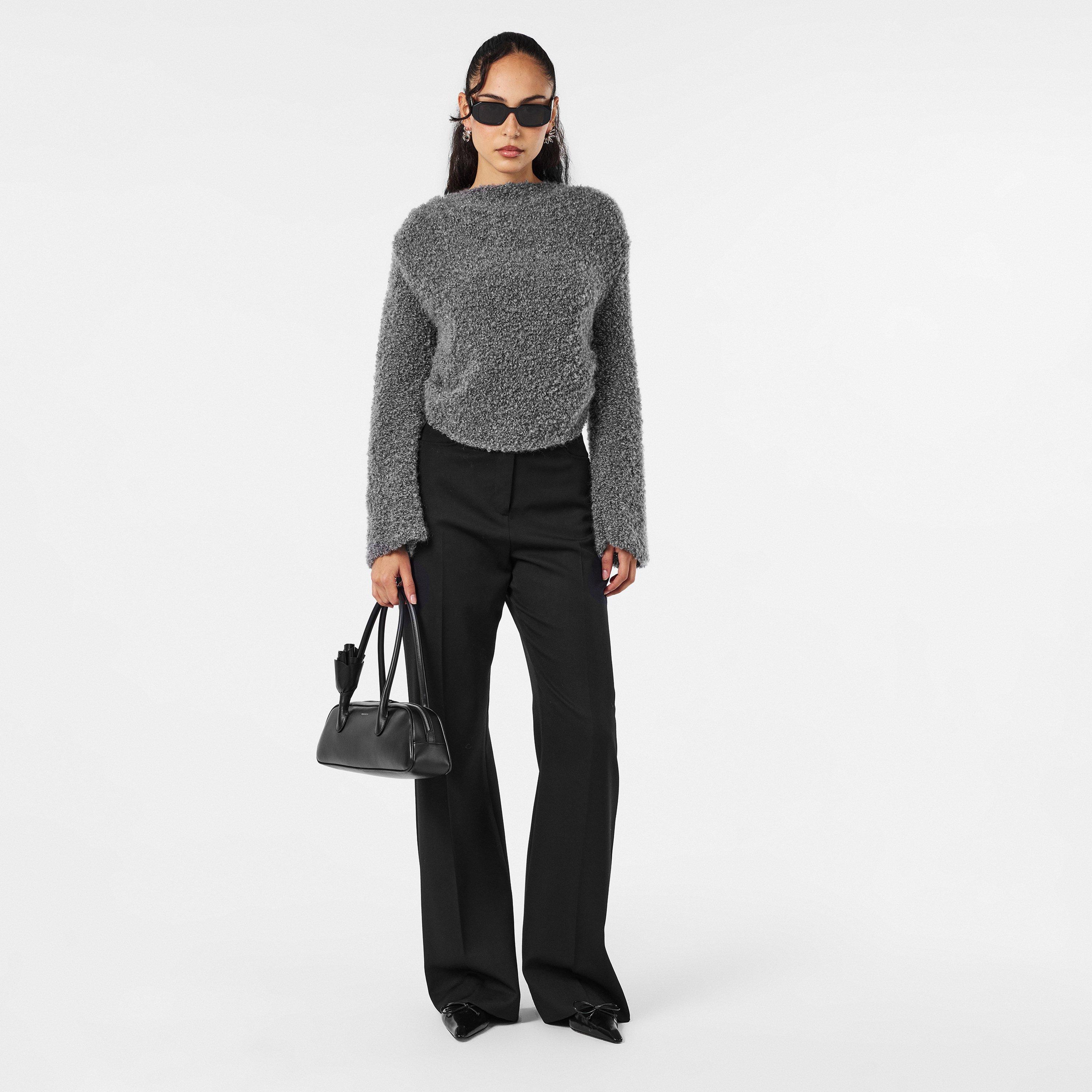 Grey - Magda Butrym - Women's Fine Knit Crew Neck Jumper - 6