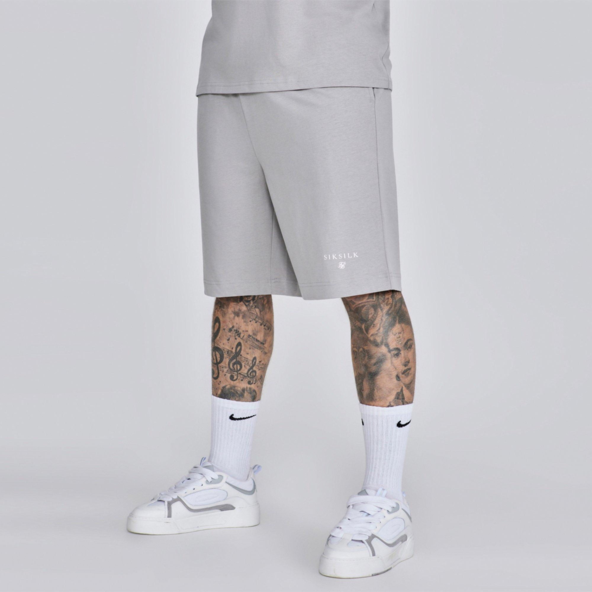 Grey - SikSilk - Short-Sleeve T-Shirt and Shorts Set - 3
