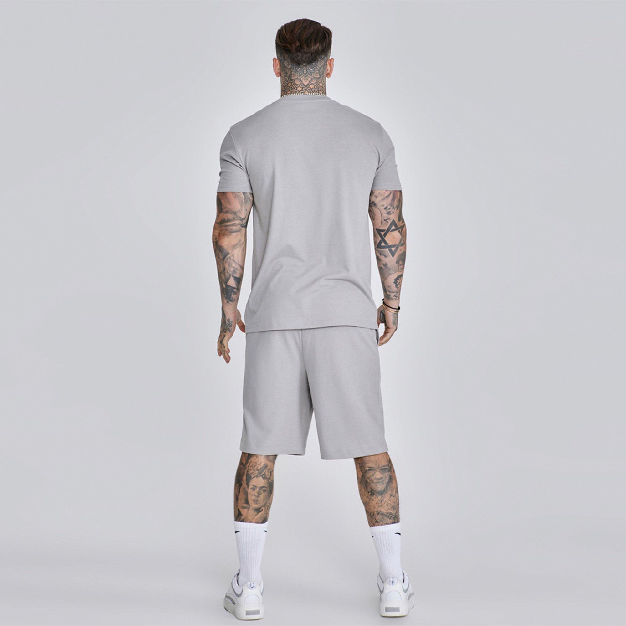 Grey - SikSilk - Short-Sleeve T-Shirt and Shorts Set - 5