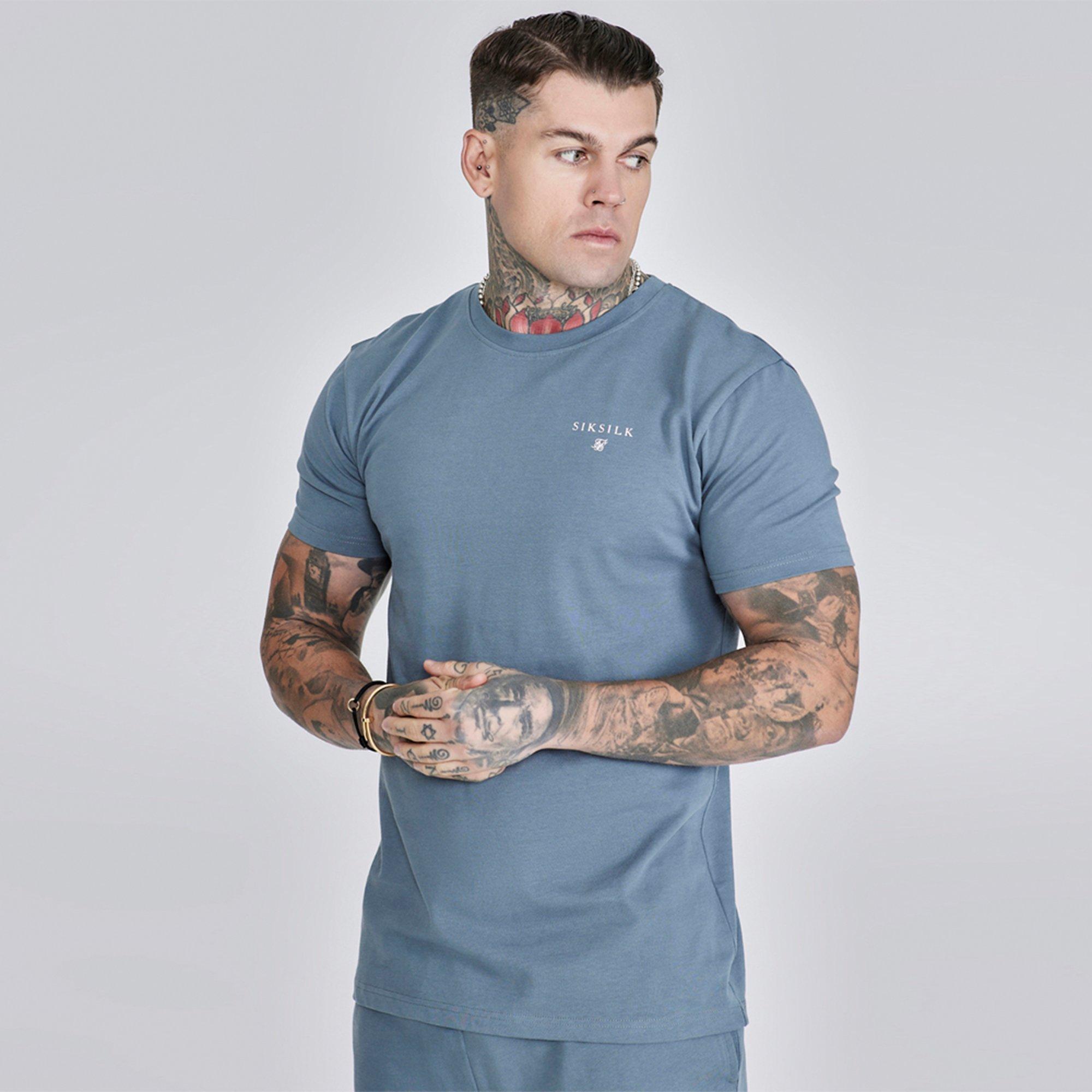 Dark Grey - SikSilk - Men's Short-Sleeve T-Shirt and Shorts Set - 2