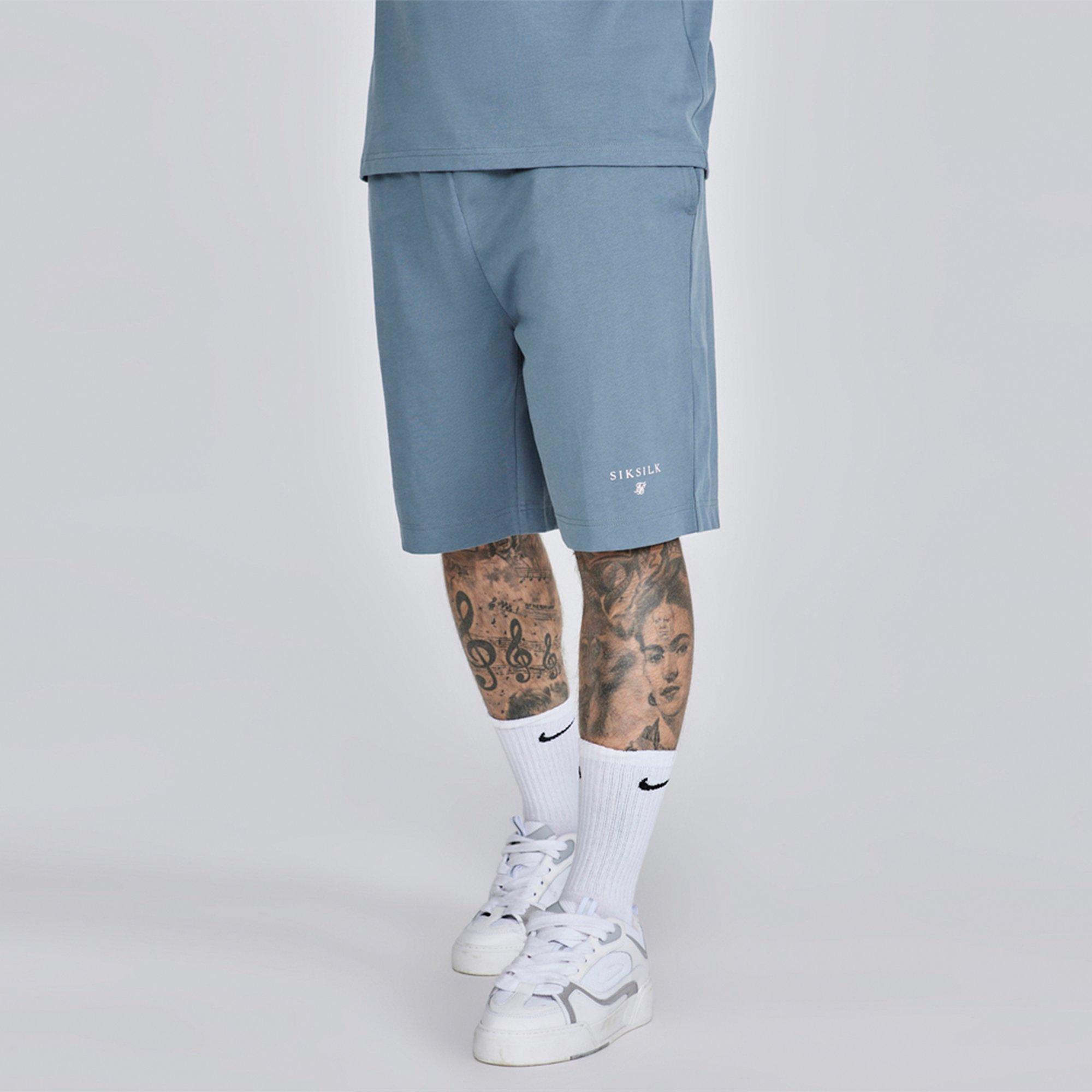 Dark Grey - SikSilk - Men's Short-Sleeve T-Shirt and Shorts Set - 3