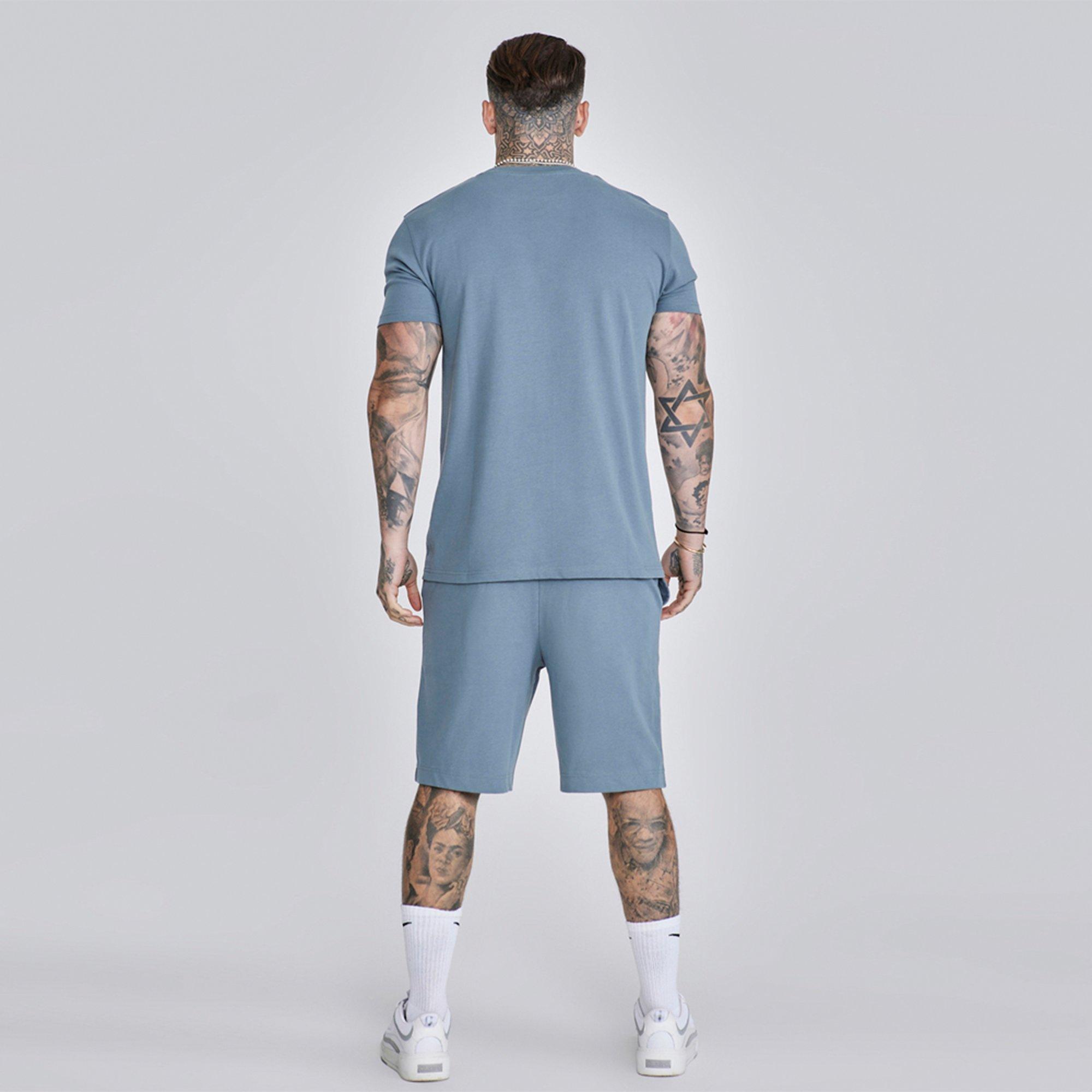 Dark Grey - SikSilk - Men's Short-Sleeve T-Shirt and Shorts Set - 5