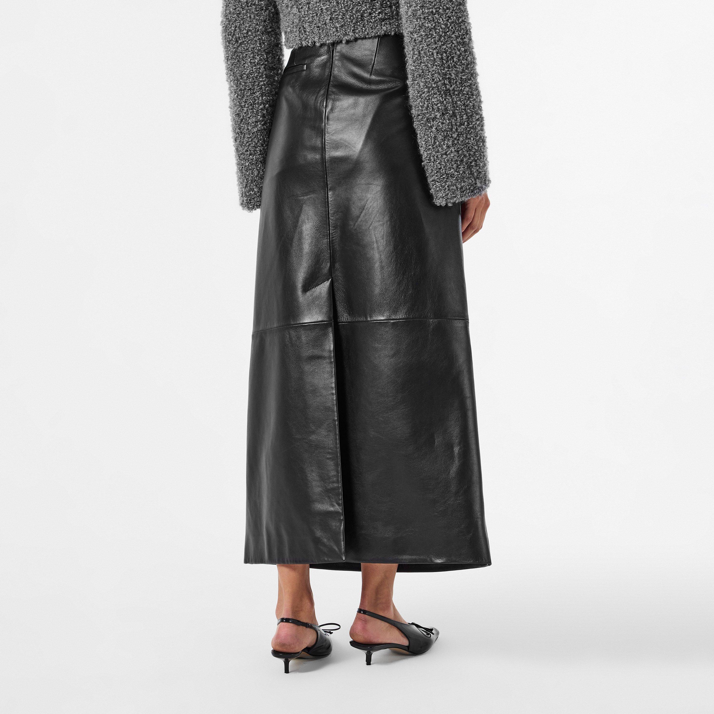 Black - Magda Butrym - Women's Leather Maxi Skirt - 4