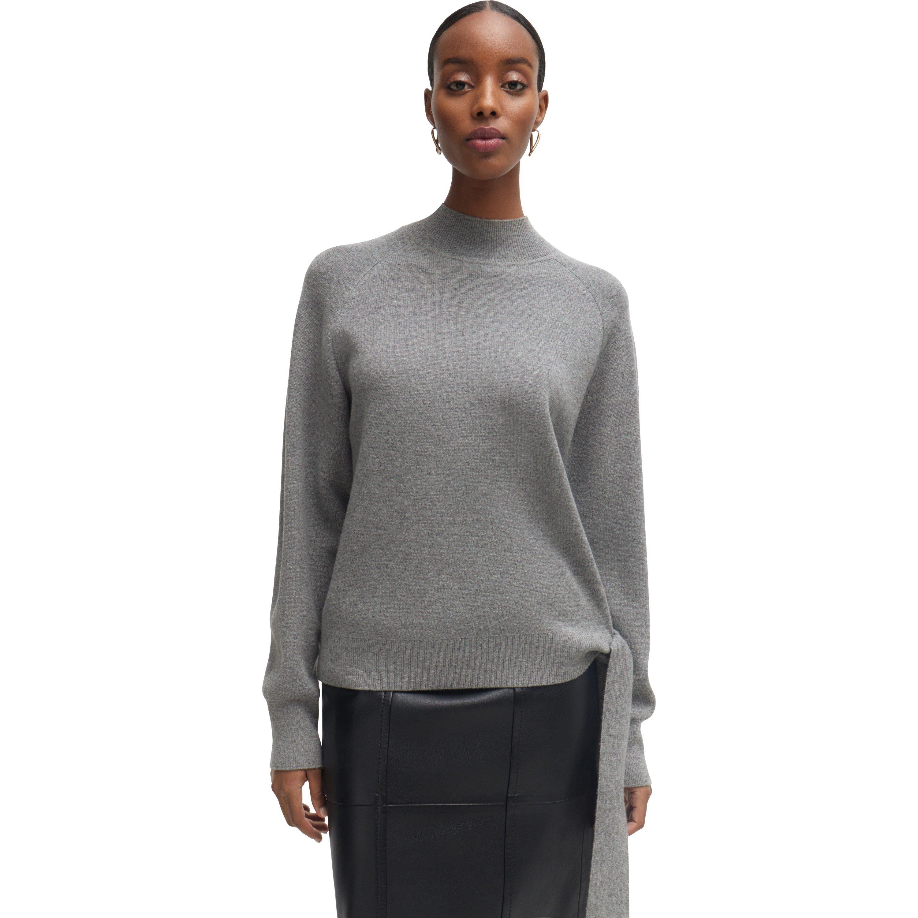 Silver - Boss - Women's Knitted Crew Neck Jumper - 1