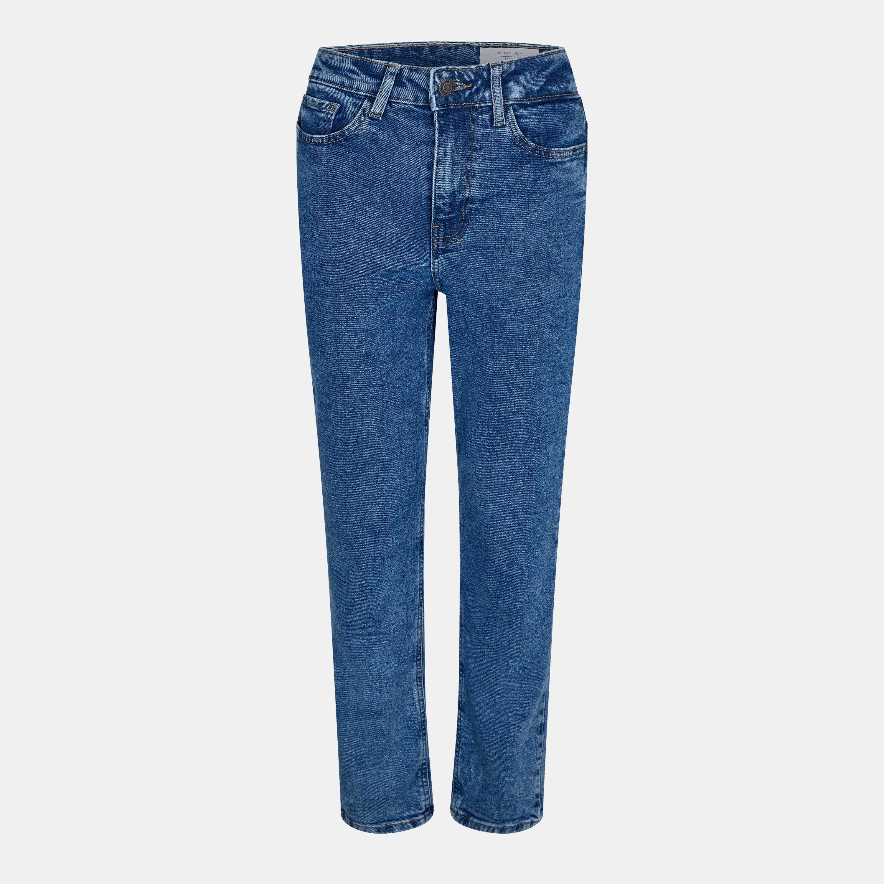 Md Blue Denim - Noisy May - Women's Heavyweight Mom Straight Leg Jeans - 1
