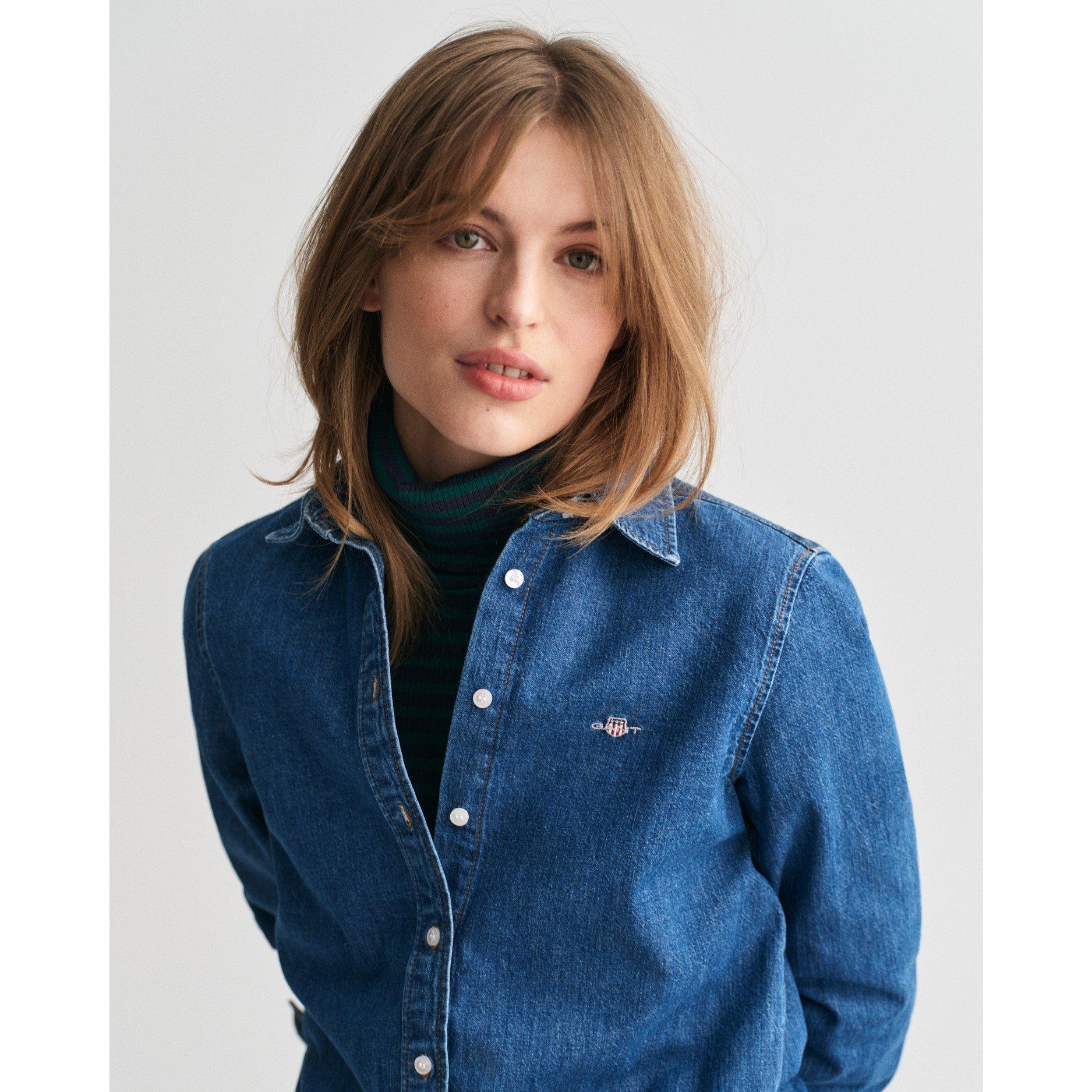 Indigo - Gant - Women's Long-Sleeve Patterned Shirt - 4