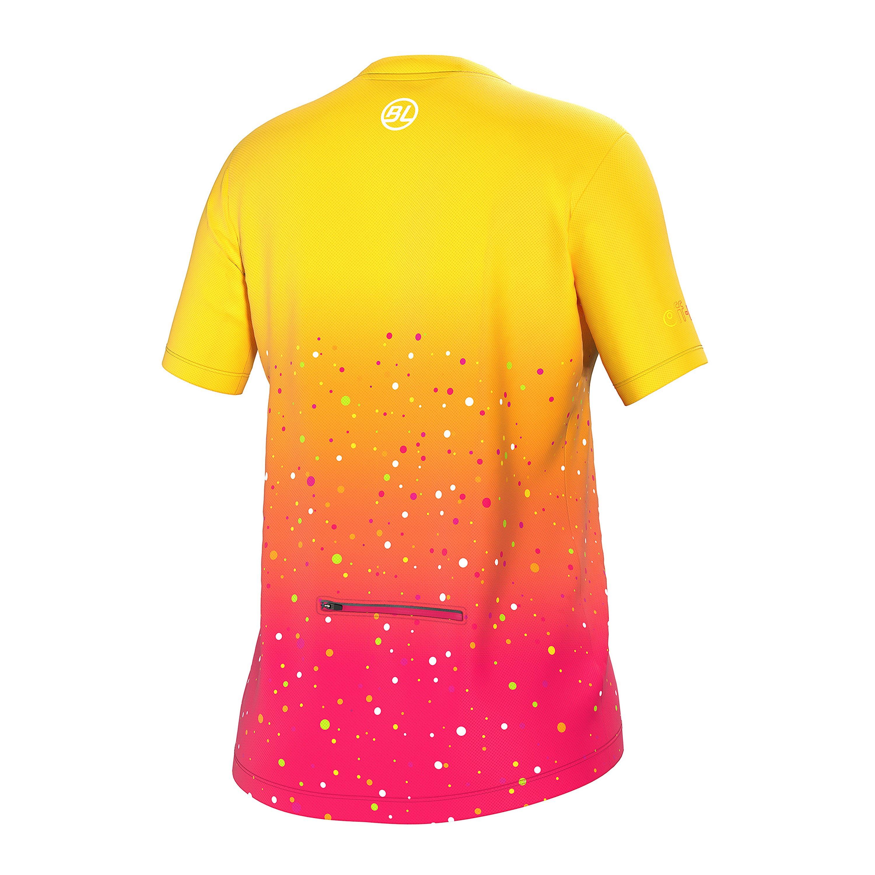 Fuchsia/Orange - Bicycle Line - Women's Marostica Half Zip UPF 30+ Short Sleeve Cycling Jersey - 2
