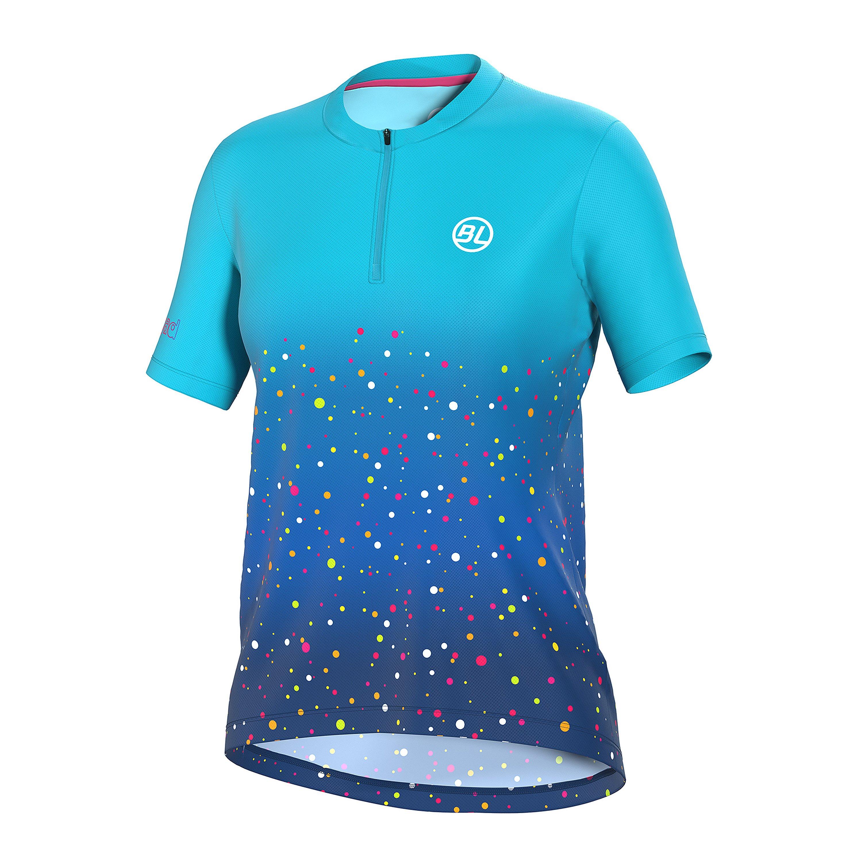 Bicycle Line Women's Marostica Half Zip Upf 30+ Short Sleeve Cycling Jersey - Blue - 12 (M)