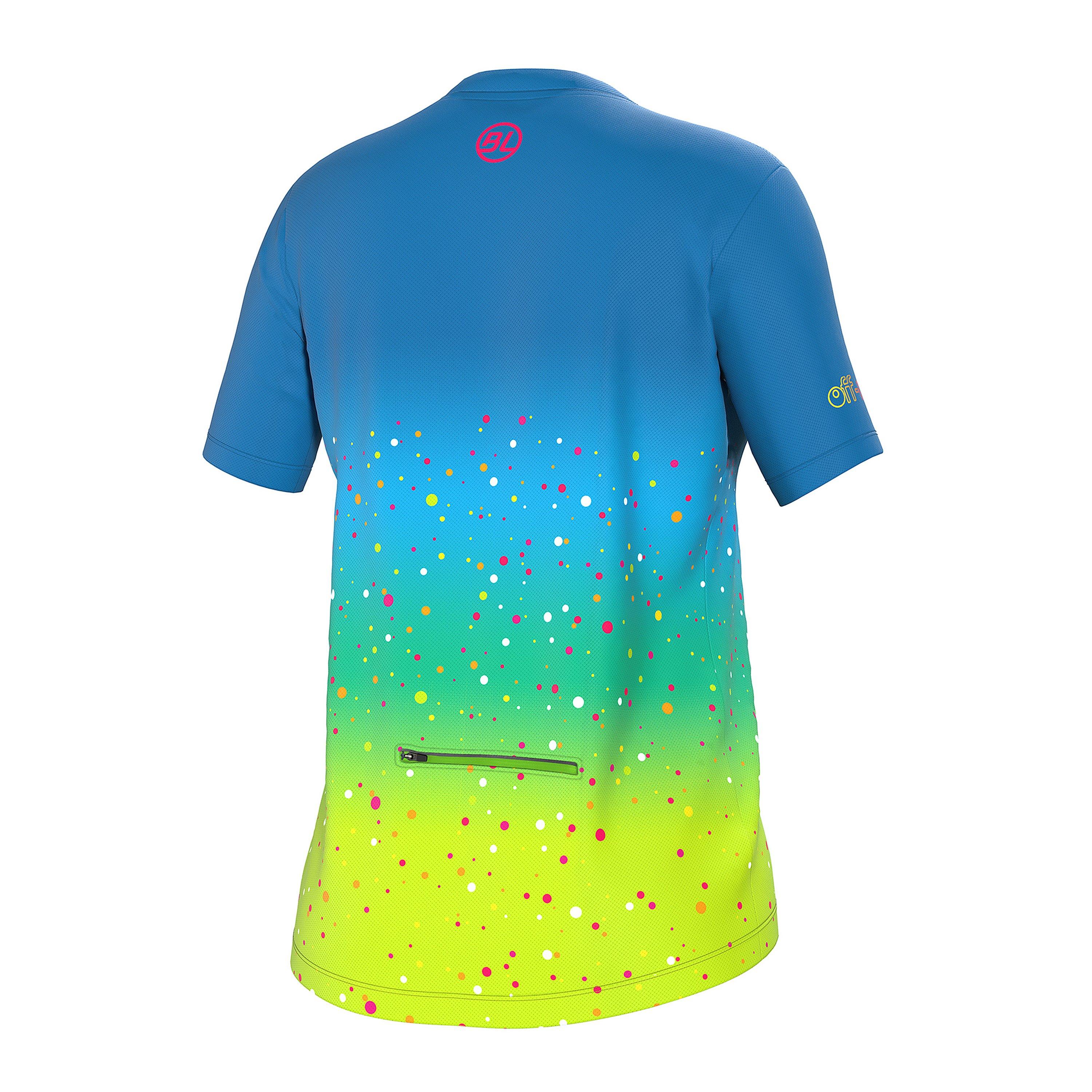 Blue/Green - Bicycle Line - Women's Marostica Half Zip UPF 30+ Short Sleeve Cycling Jersey - 2