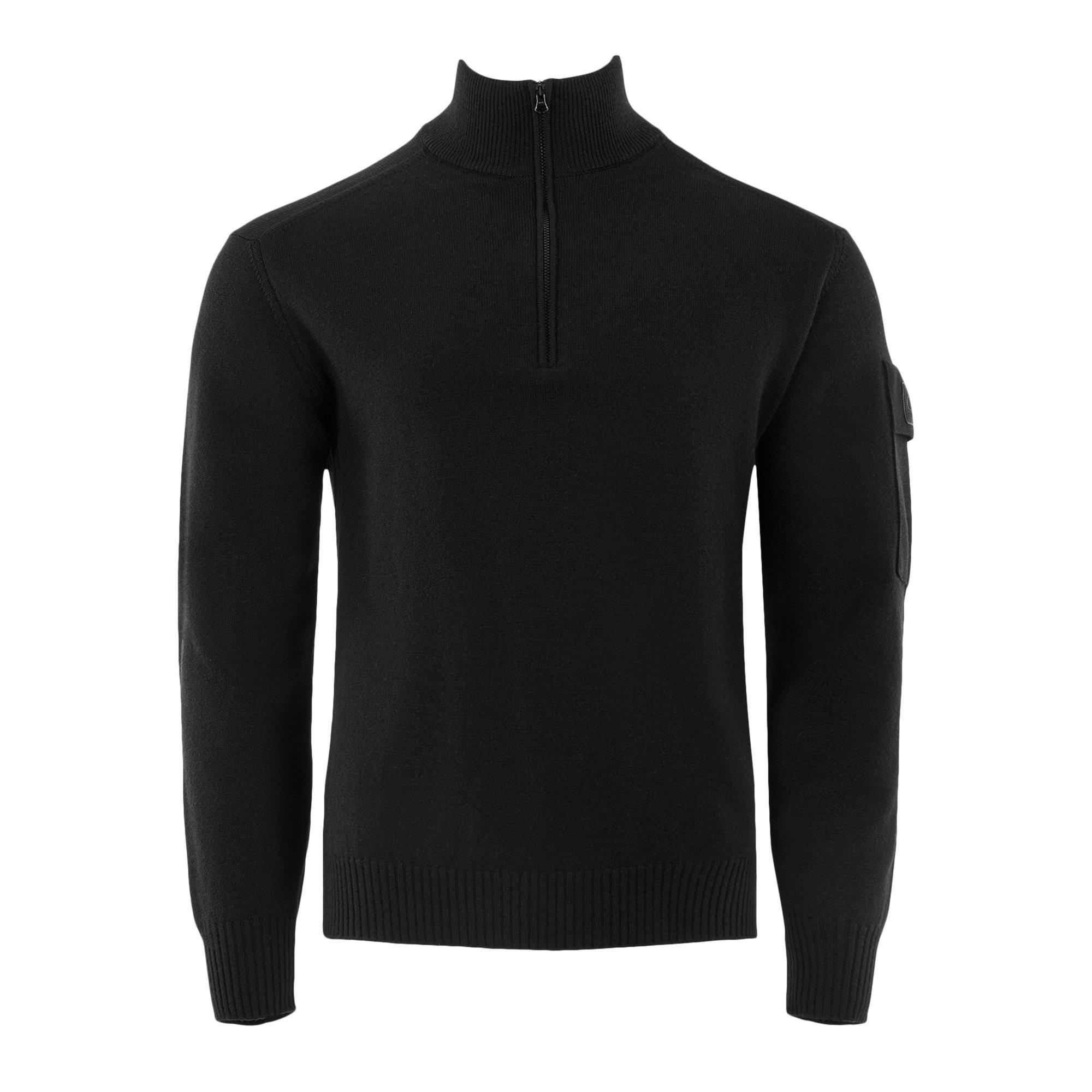 Black 999 - CP Company Metropolis - Cotton Knit Half Zip Jumper - 1