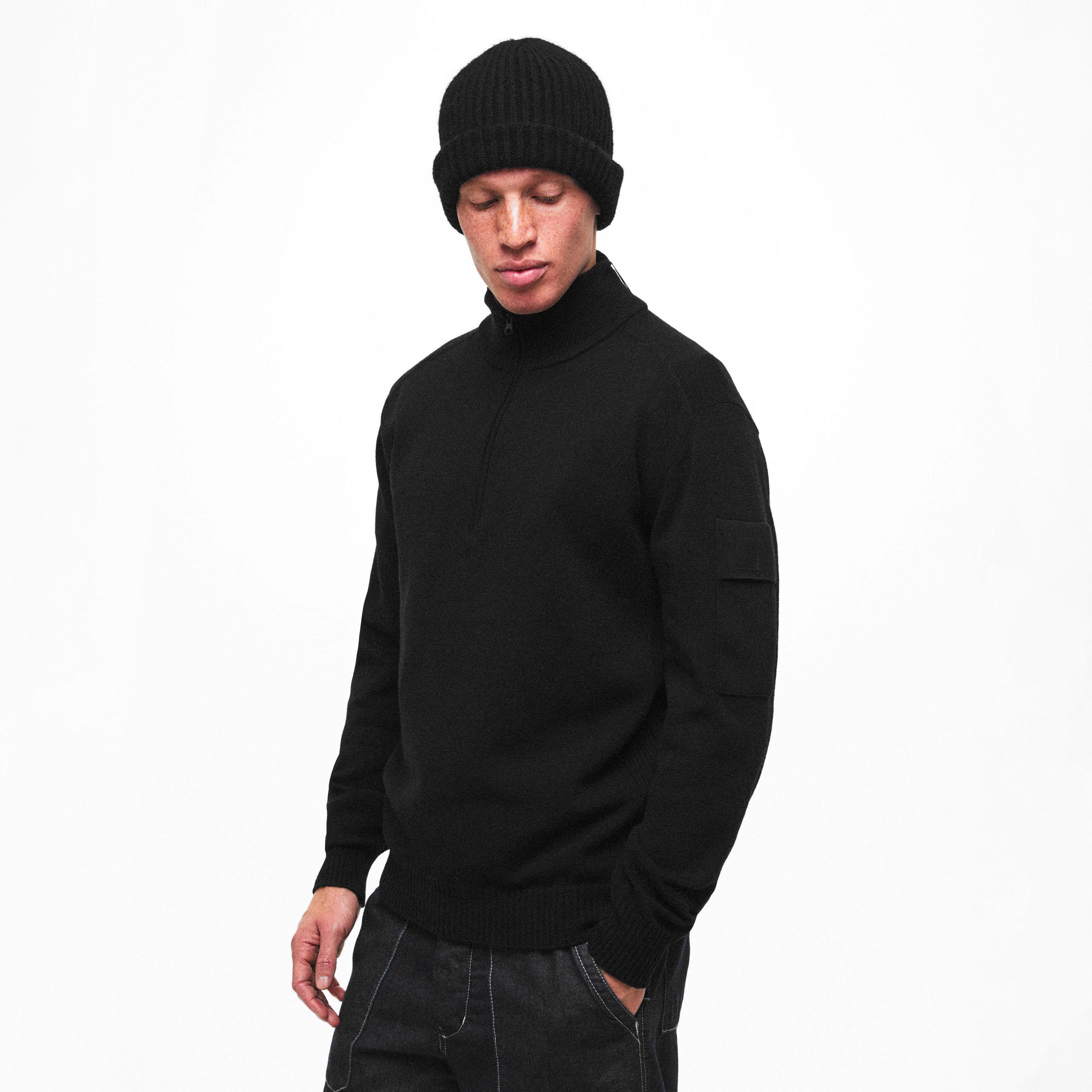 Black 999 - CP Company Metropolis - Cotton Knit Half Zip Jumper - 3