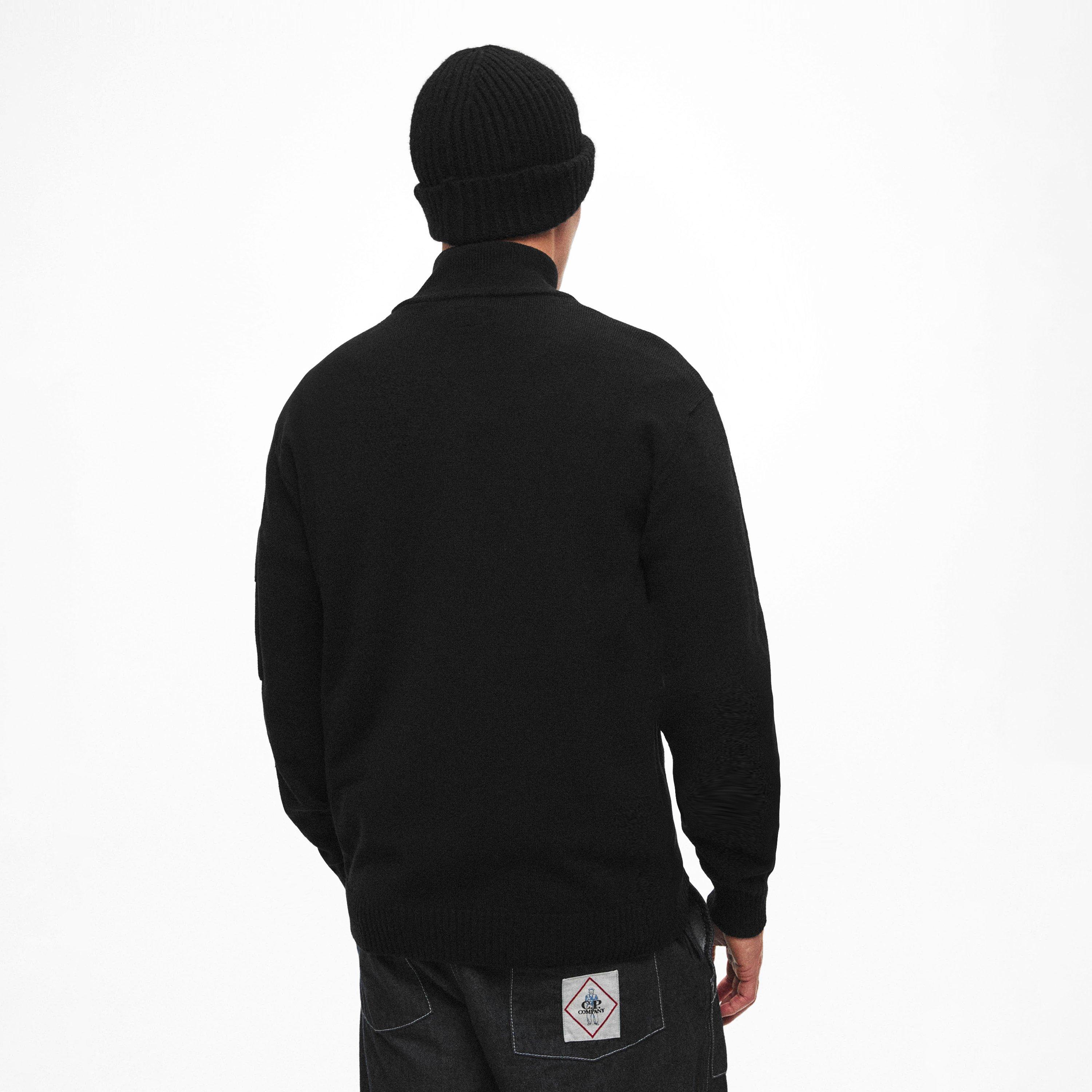 Black 999 - CP Company Metropolis - Cotton Knit Half Zip Jumper - 4