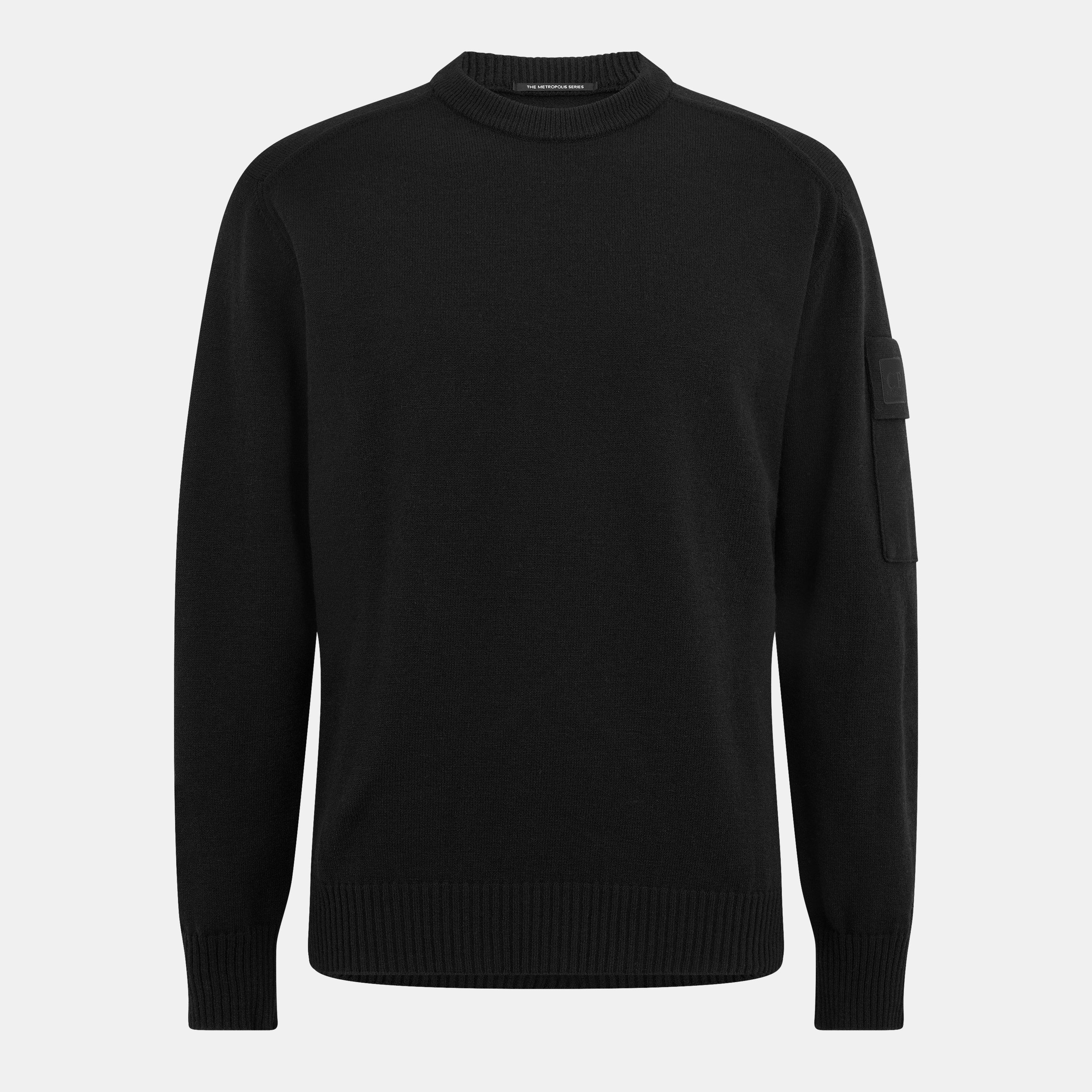 Cp Company Metropolis Men's Crew-Neck Knitted Top - Black 999 - 2XL (54)