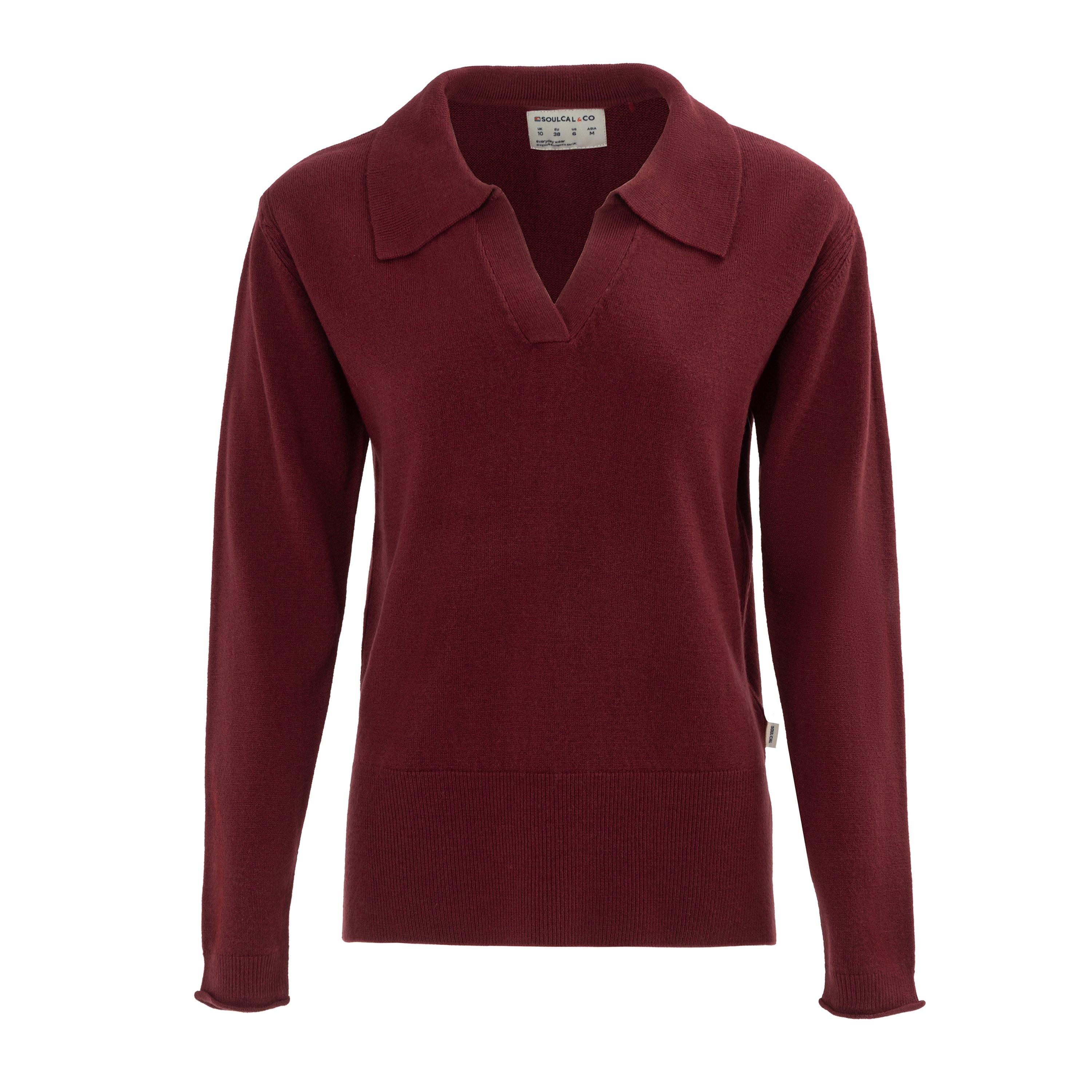 Bourgondisch - SoulCal - Cal Women Long Sleeve Polo Jumper - 1