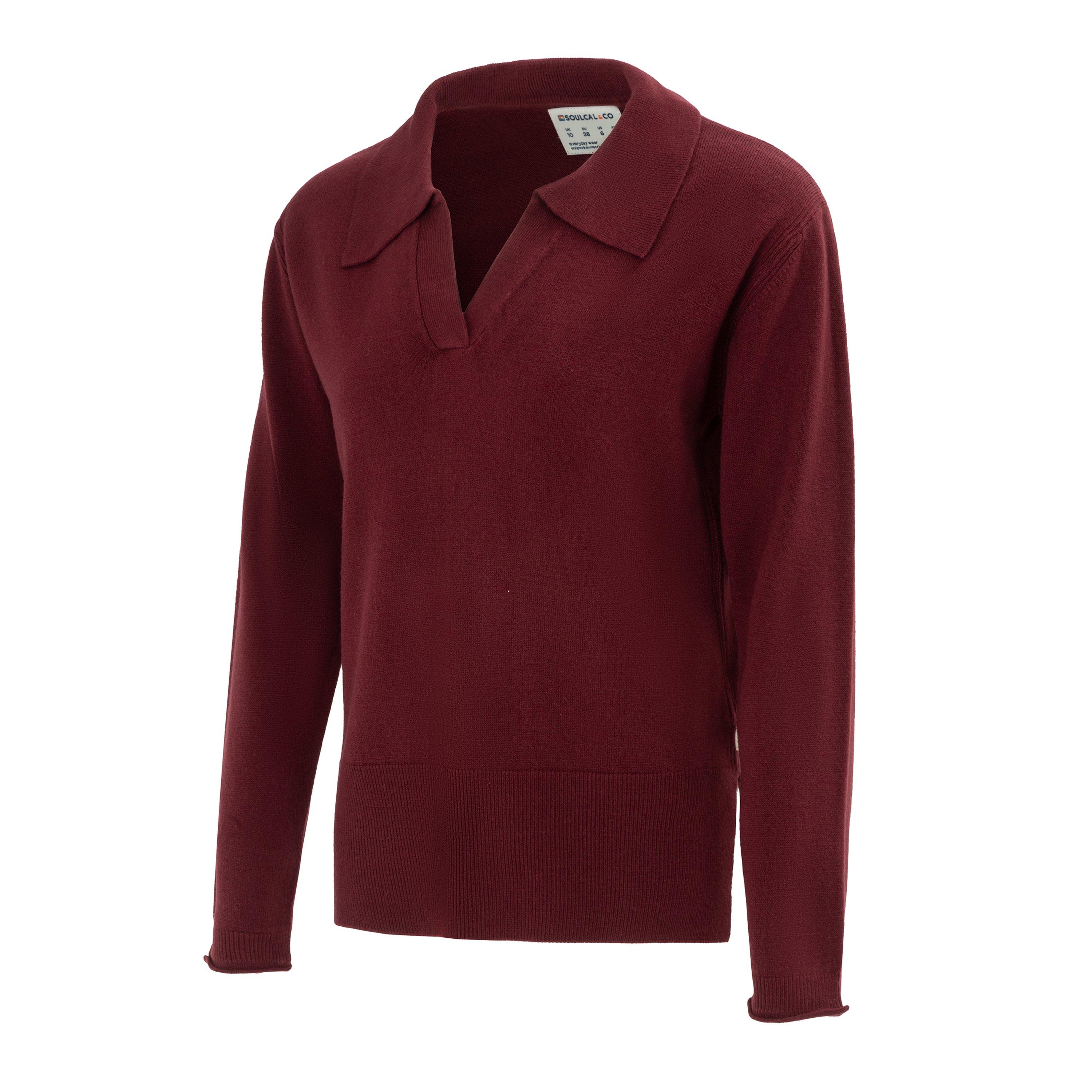 Bourgondisch - SoulCal - Cal Women Long Sleeve Polo Jumper - 3