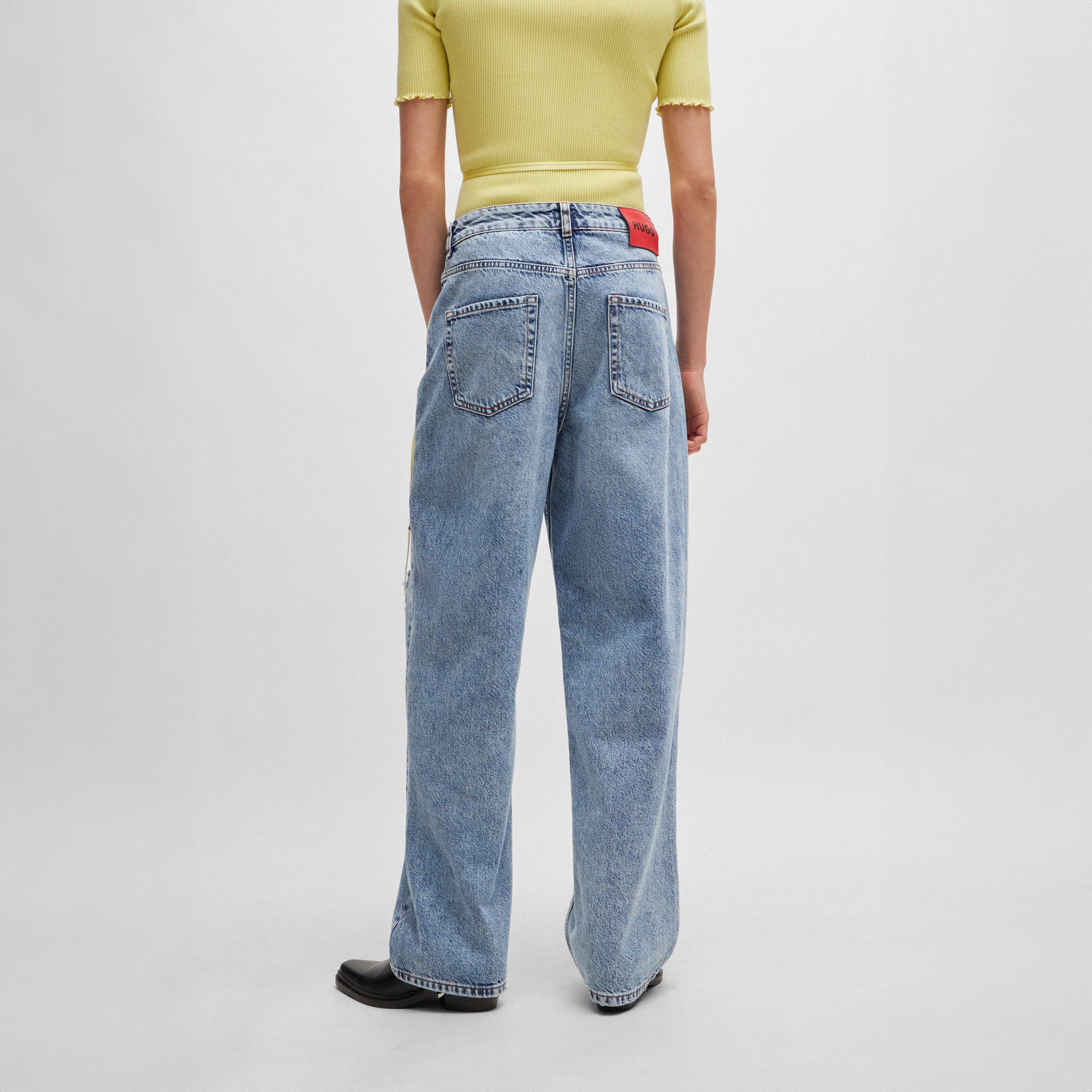 Turquoise - Hugo - Women's Wide Leg Jeans - 4