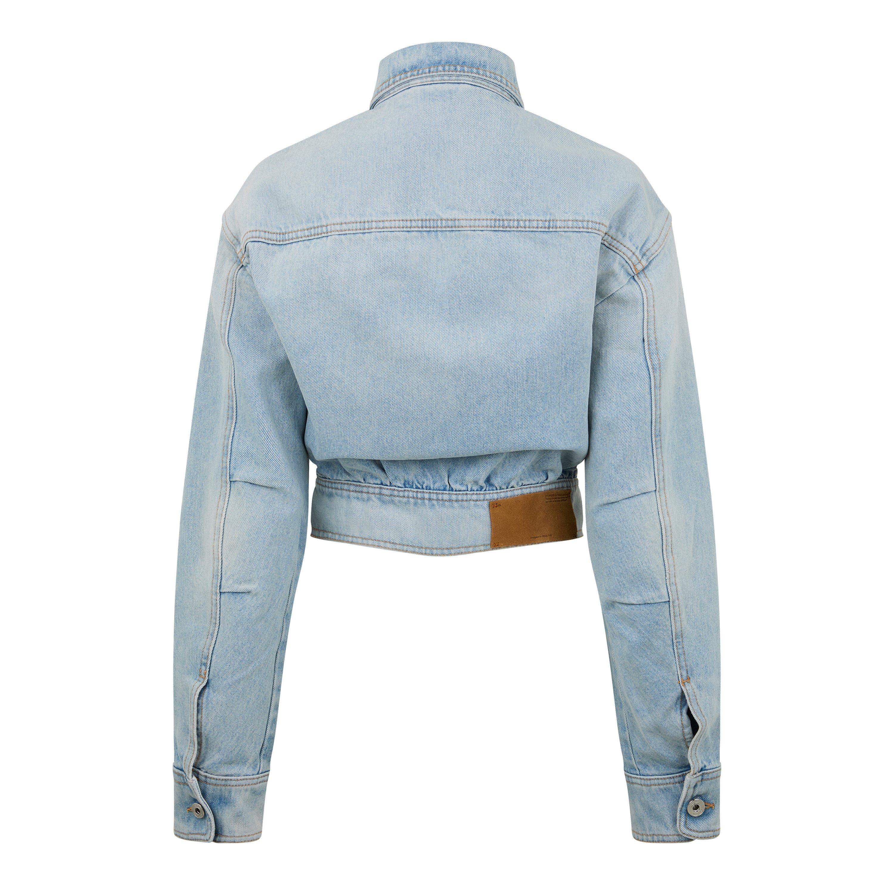 Lichtblauw - Off White - Women's Baby Baggy Denim Jacket - 2
