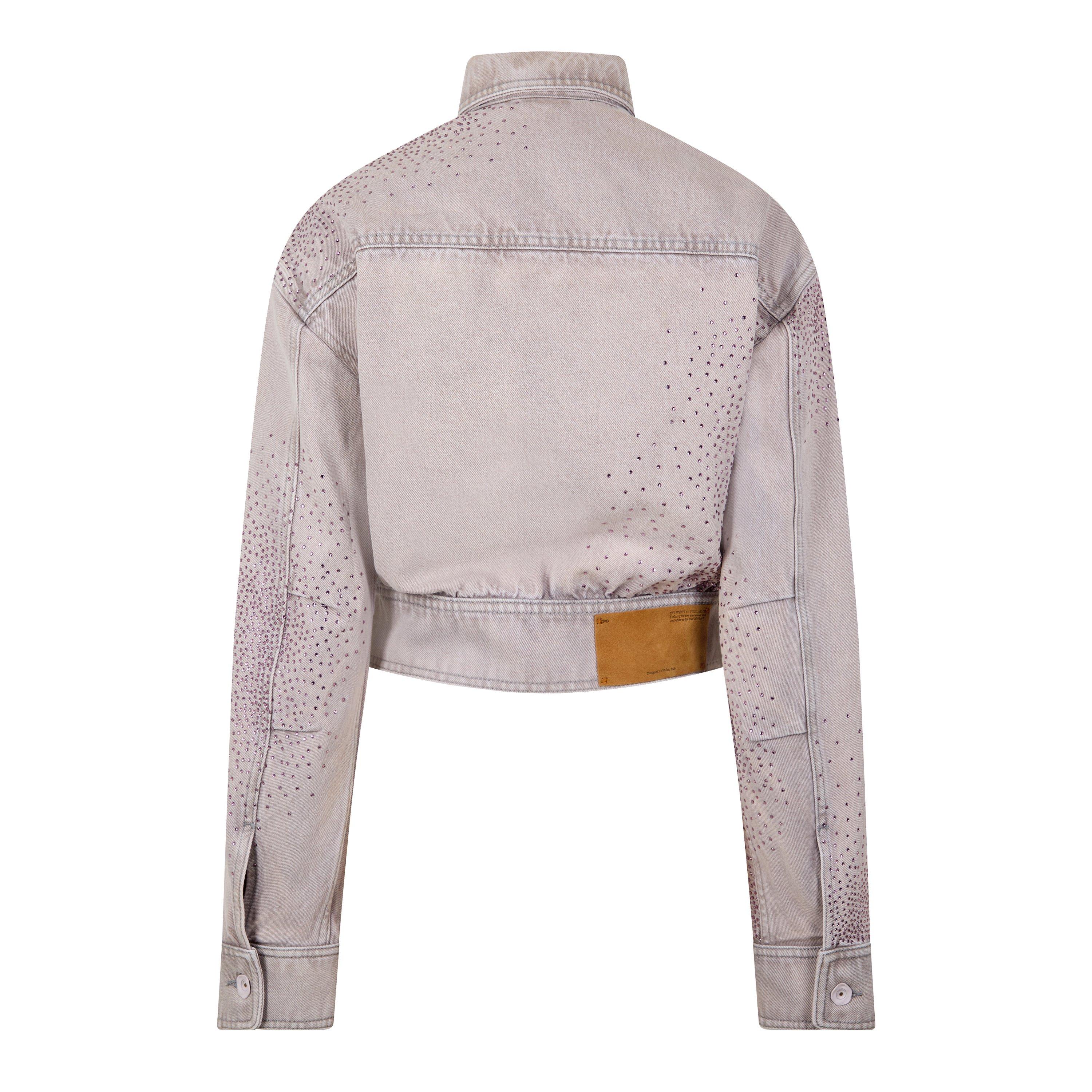 Lilac - Off White - Women's Baby Baggy Oversized Denim Jacket - 2