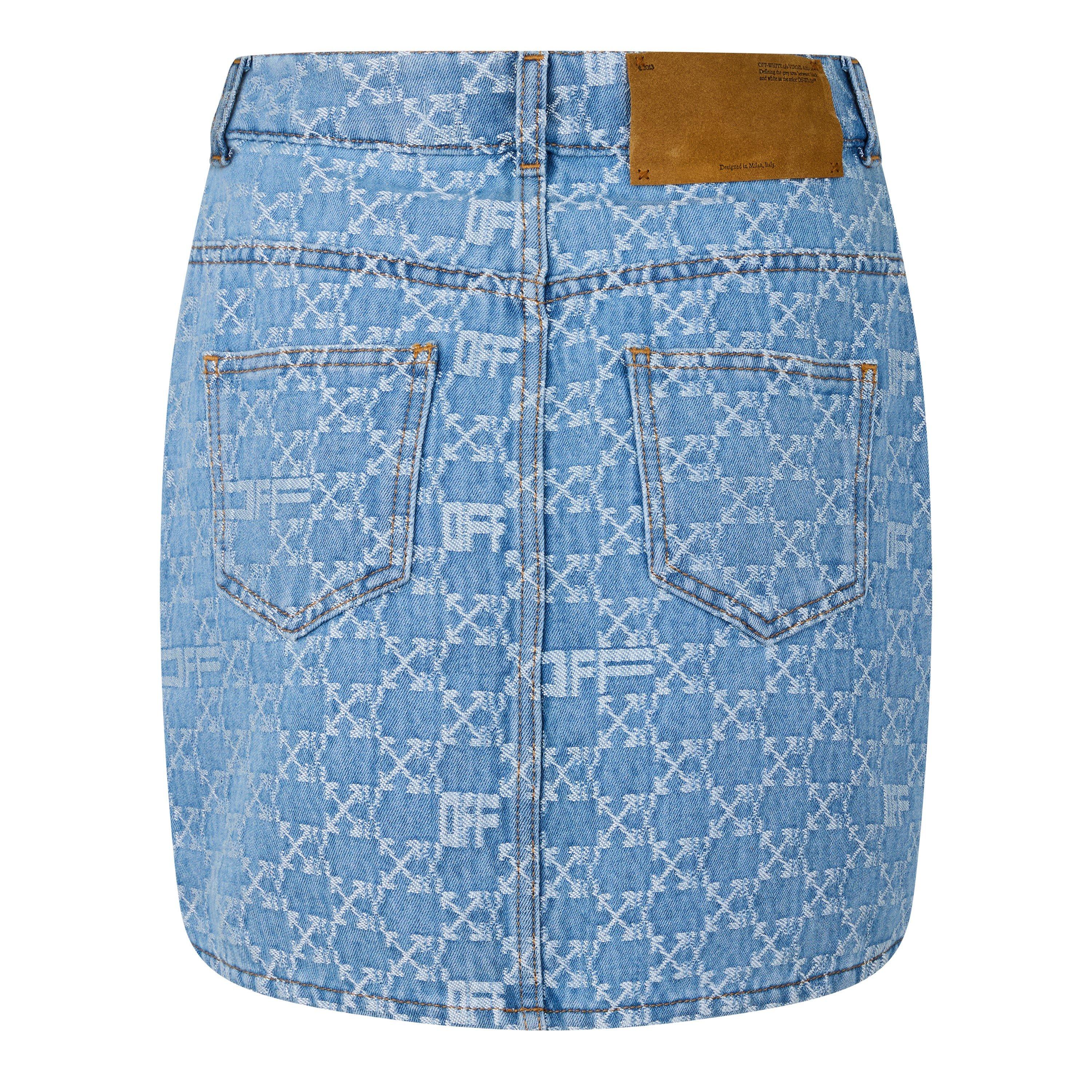 Light Blue - Off White - Women's Mono Mini Skirt with Signature Arrow Logo - 2