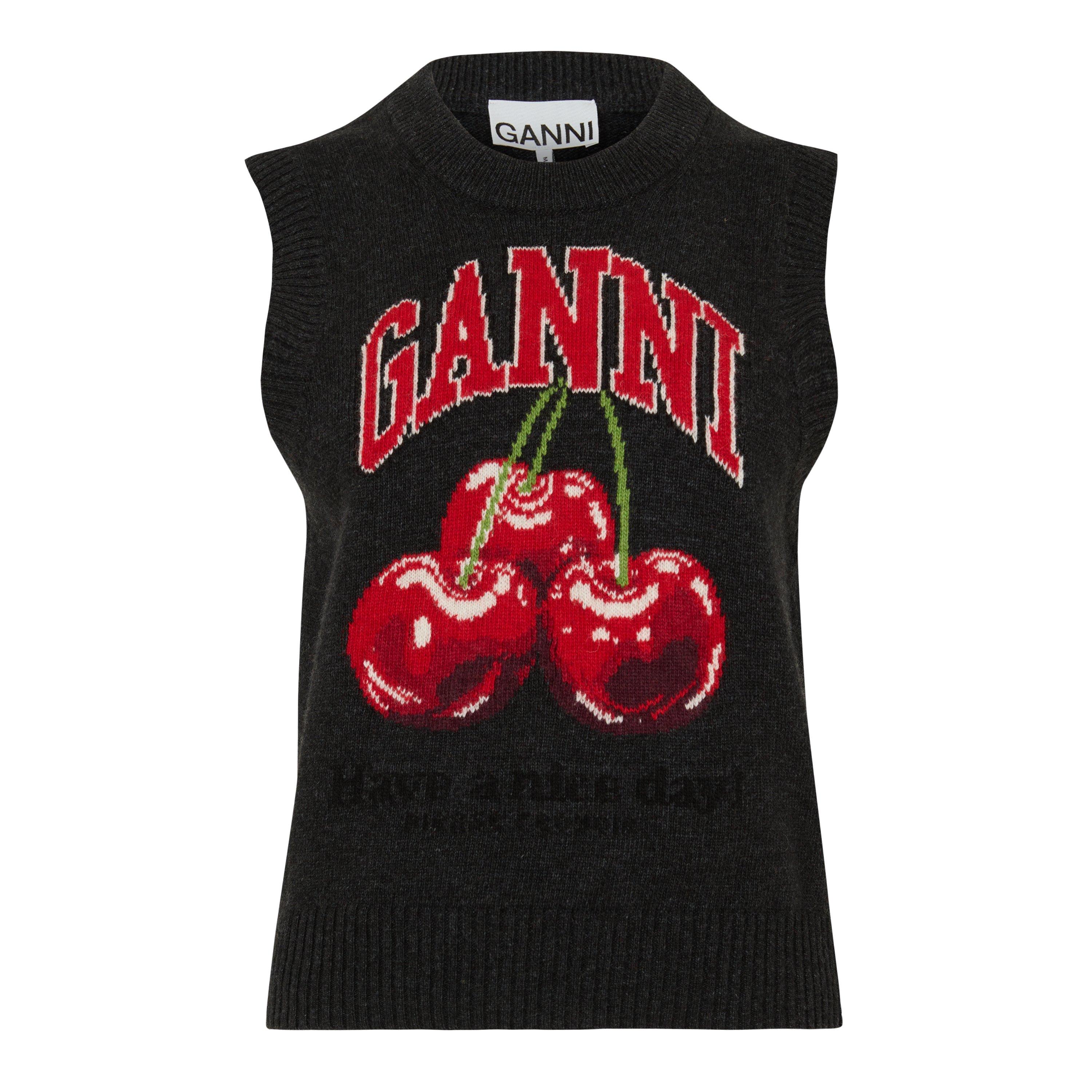 Ganni Women's Knitted Sweater Vest - Phantom - Size 12 (38)