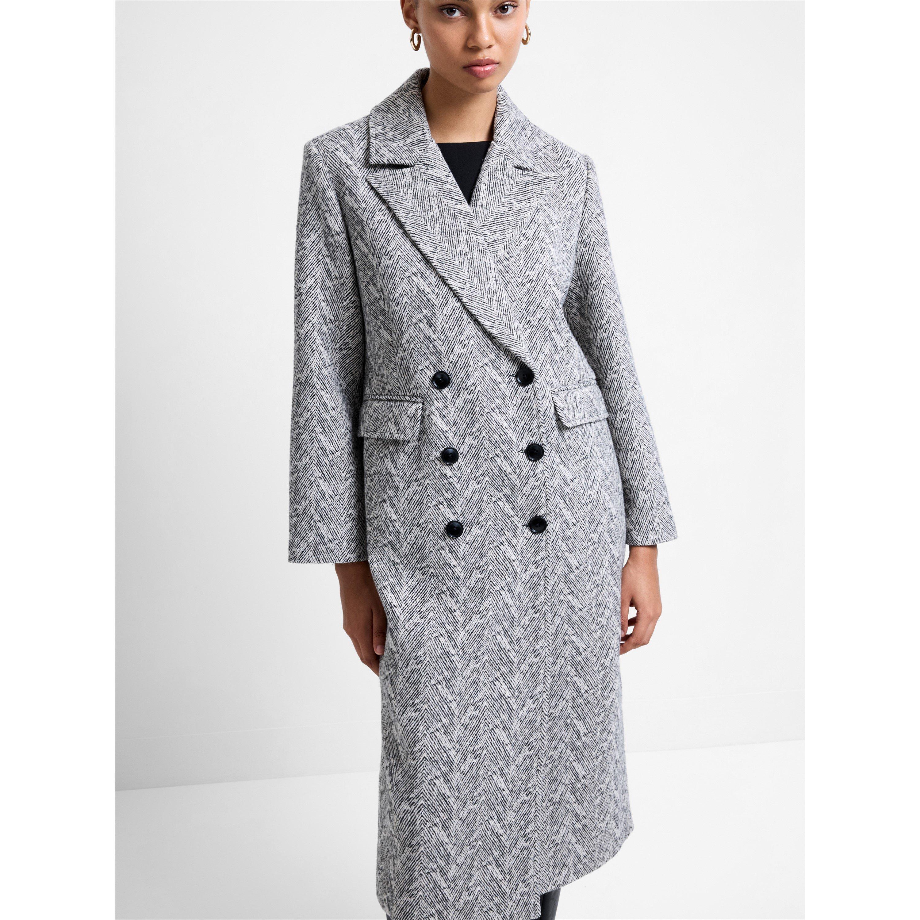Grey - French Connection - Women's FC Lowen Double Breasted Overcoat - 2